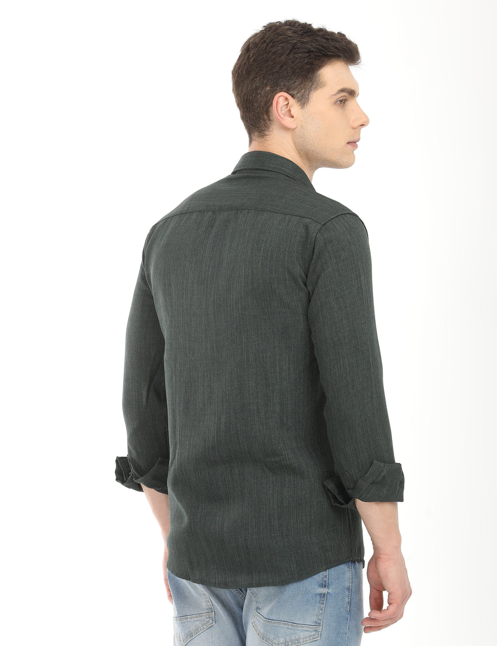 Men's Slim Fit Solid Full Sleeves Casual Shirt