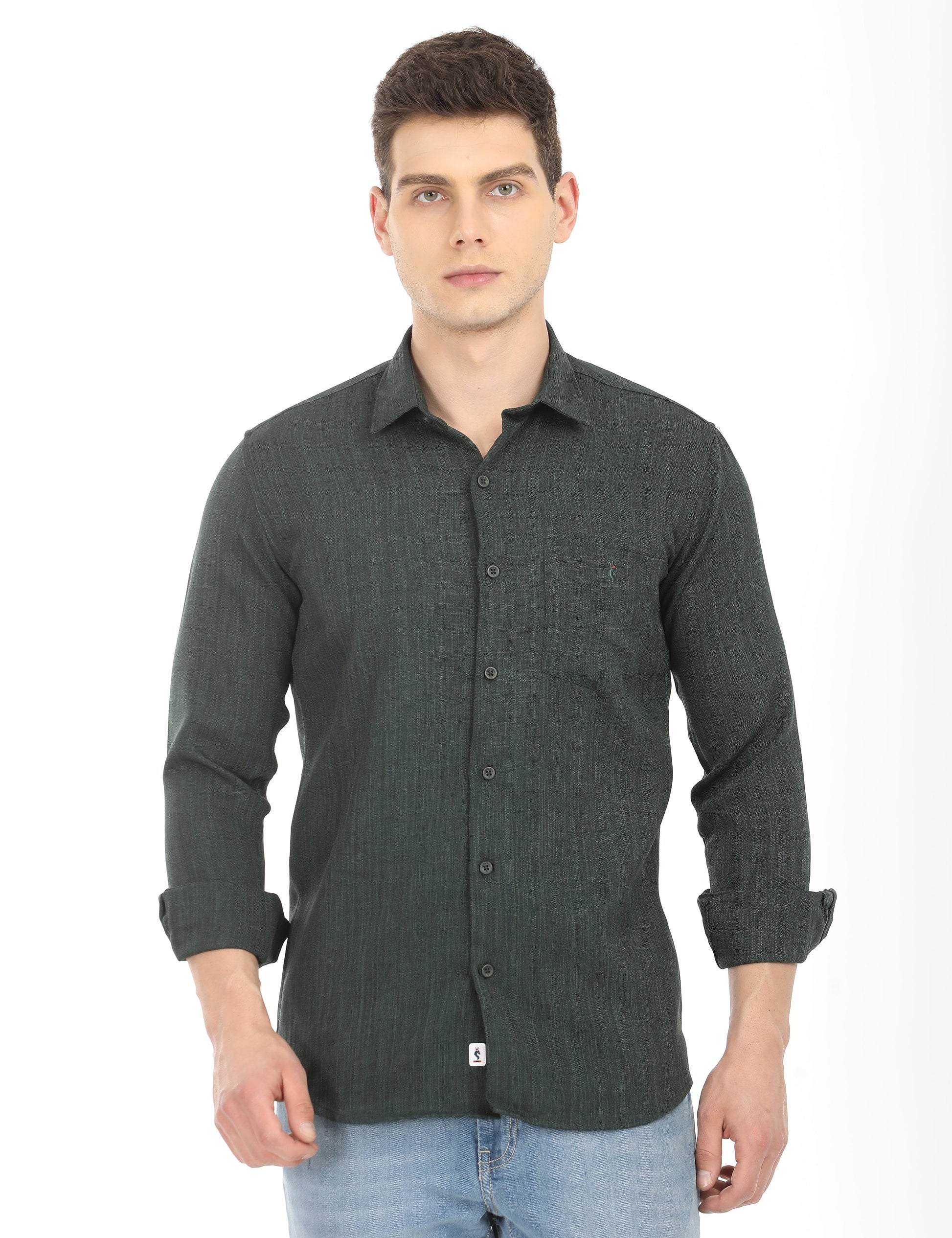 Men's Slim Fit Solid Full Sleeves Casual Shirt