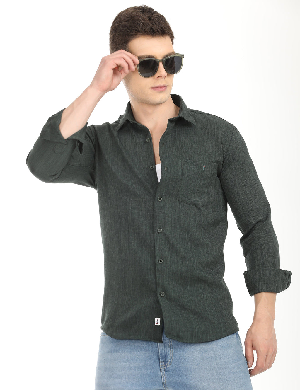 Men's Slim Fit Solid Full Sleeves Casual Shirt
