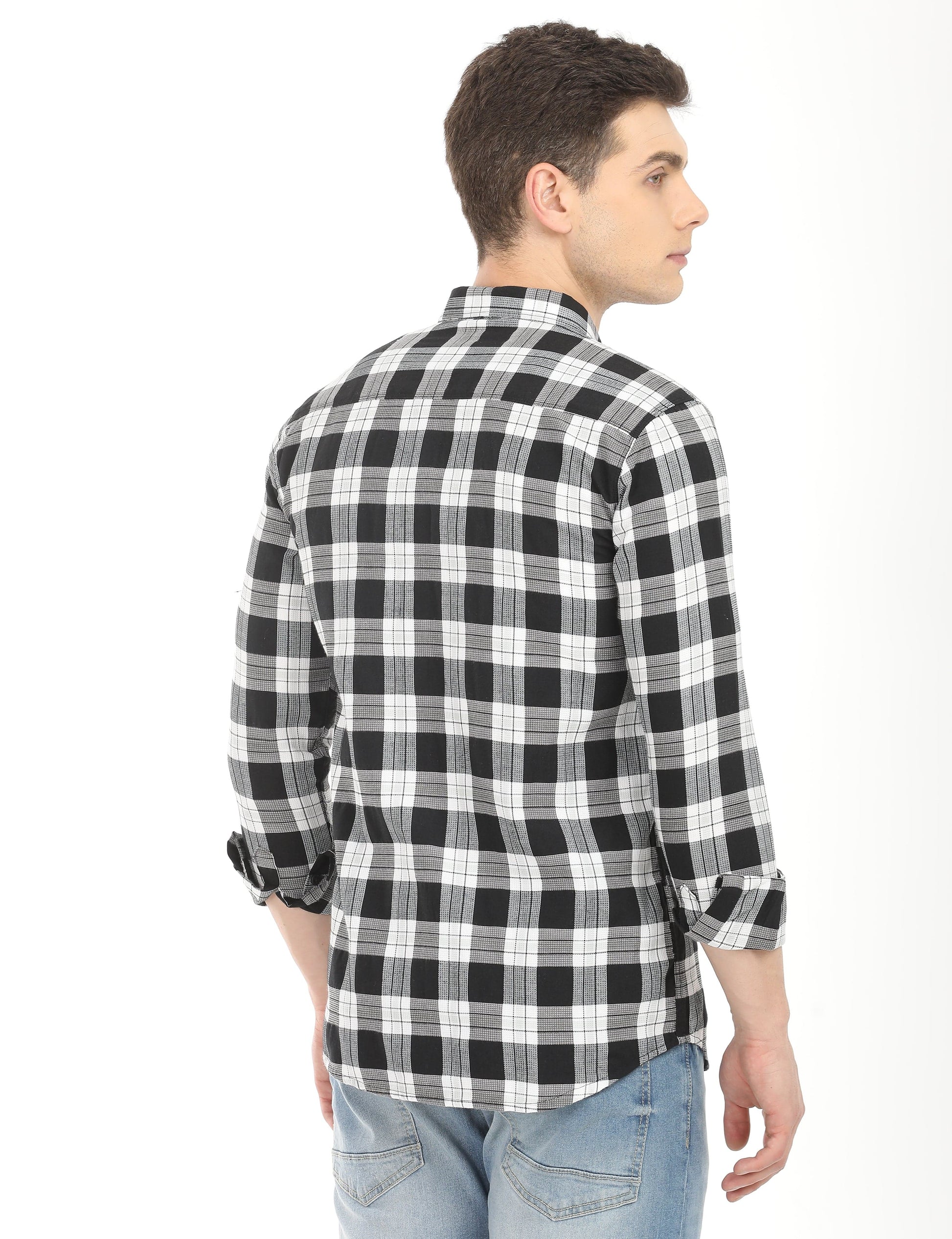 Men's Slim Fit Checks Full Sleeves Casual Shirt