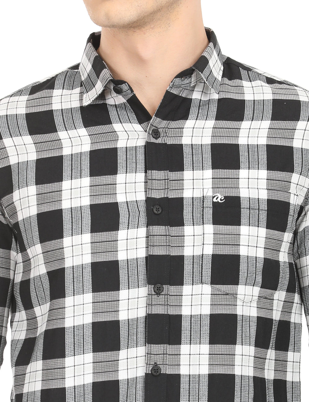 Men's Slim Fit Checks Full Sleeves Casual Shirt