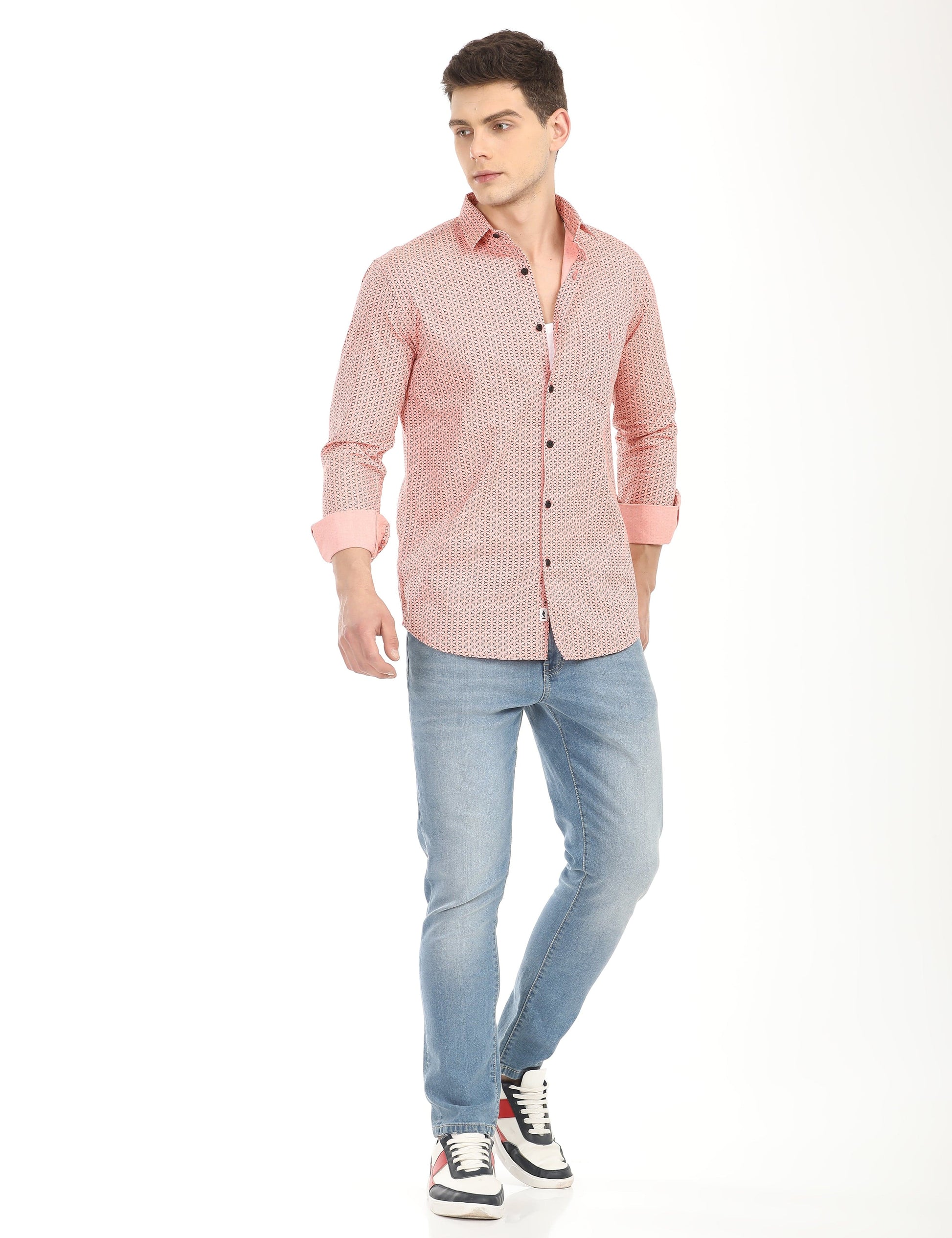 Men's Slim Fit Printed Full Sleeves Casual Shirt