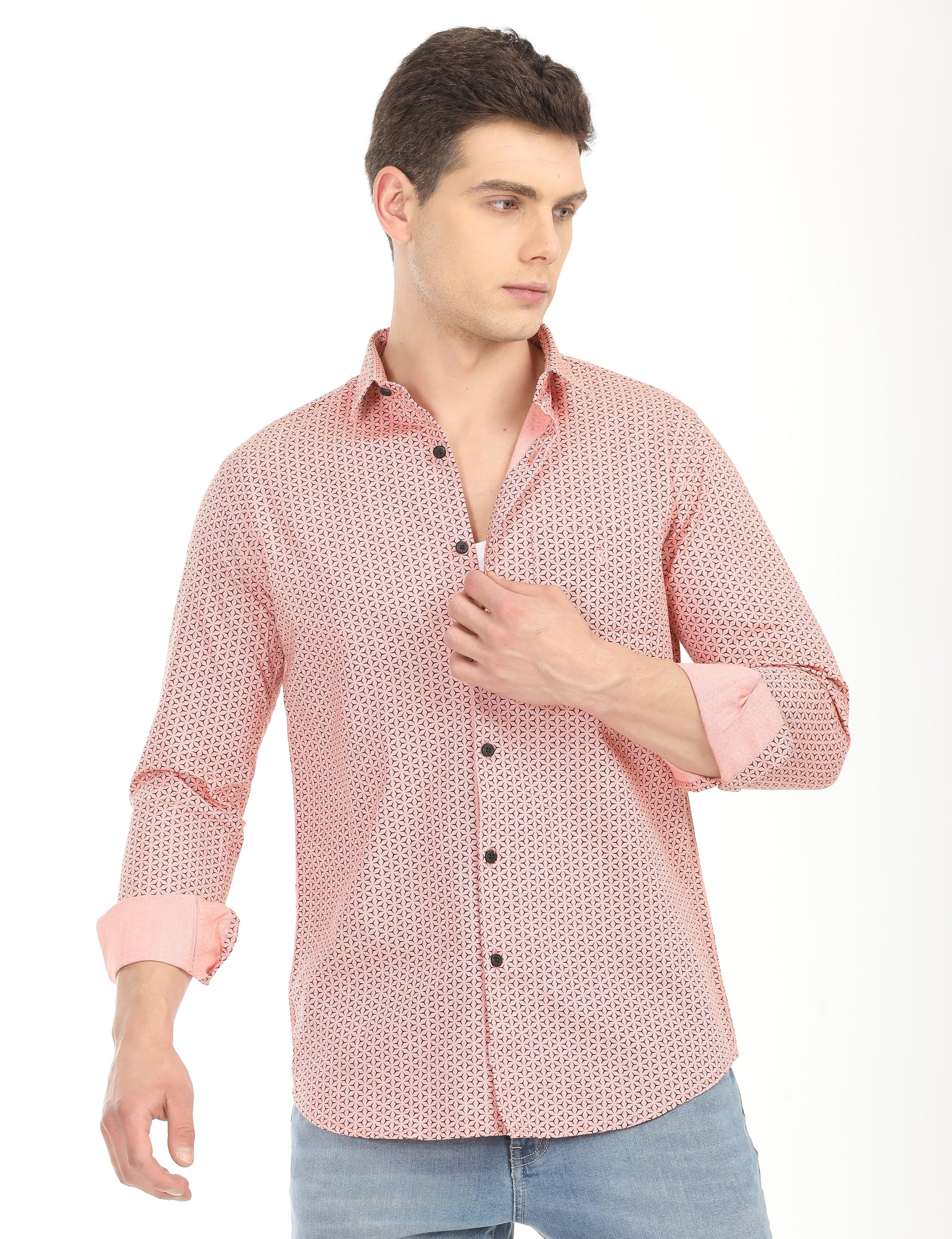 Men's Slim Fit Printed Full Sleeves Casual Shirt
