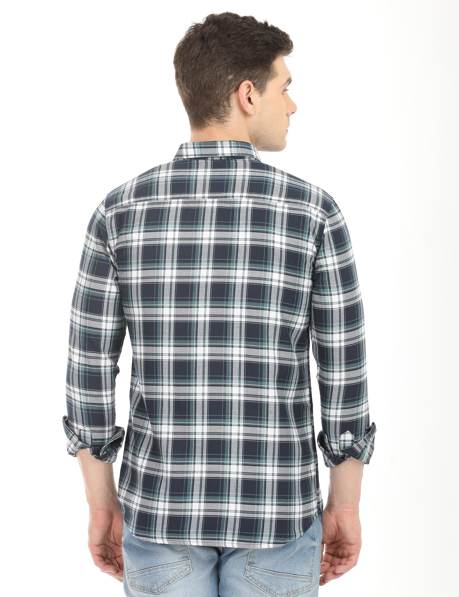 Men's Slim Fit Checks Full Sleeves Casual Shirt