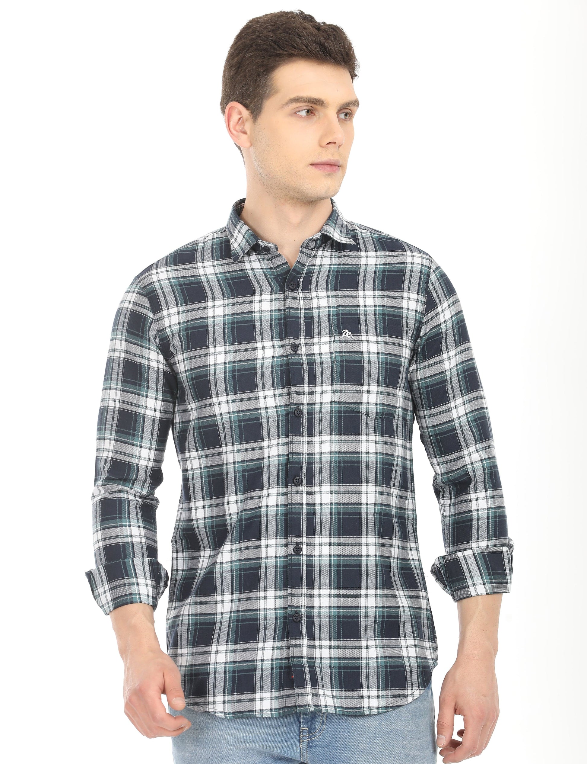 Men's Slim Fit Checks Full Sleeves Casual Shirt
