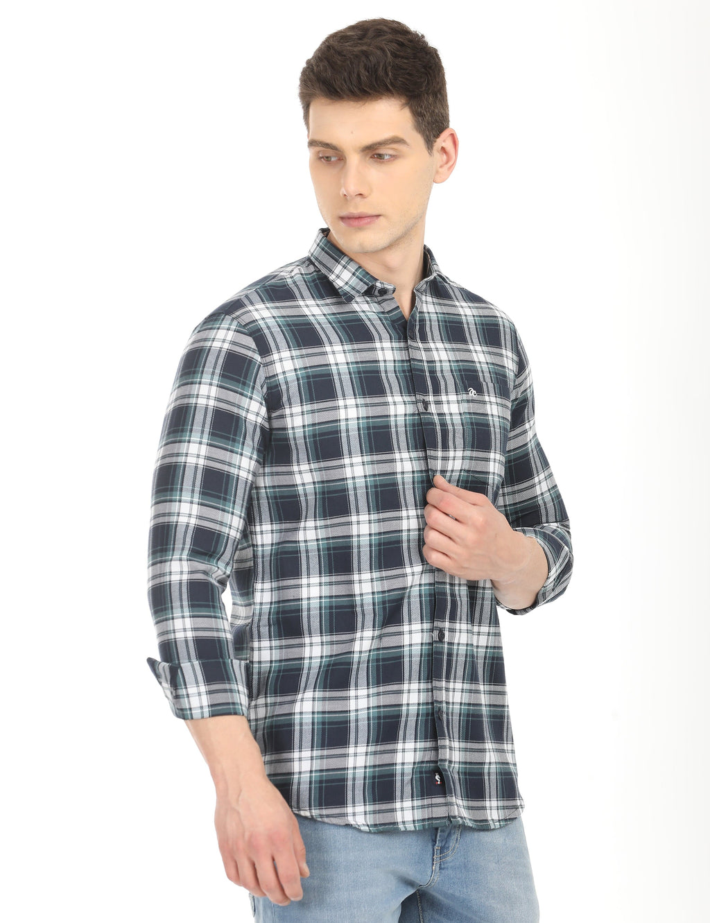 Men's Slim Fit Checks Full Sleeves Casual Shirt