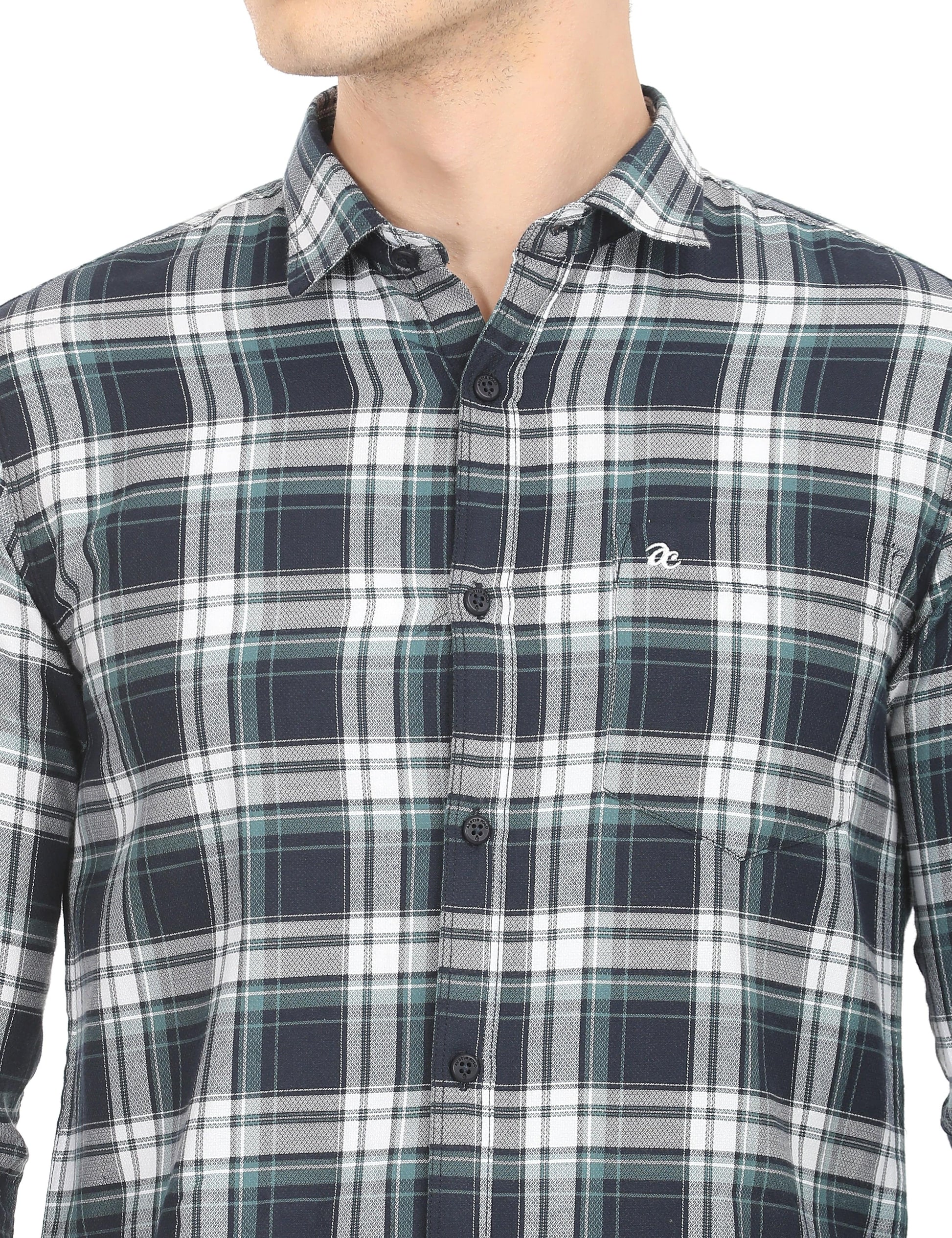 Men's Slim Fit Checks Full Sleeves Casual Shirt