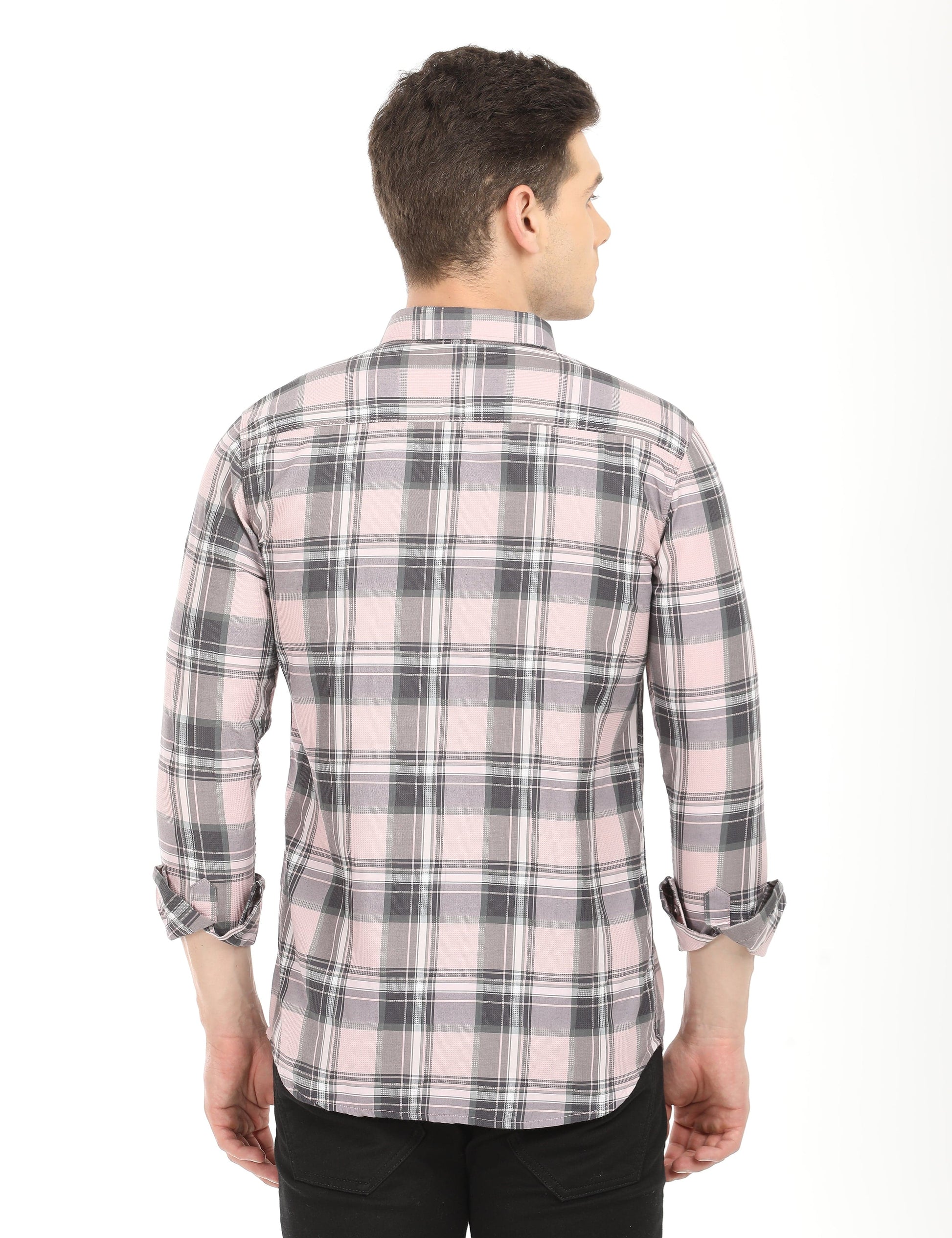 Men's Slim Fit Checks Full Sleeves Casual Shirt
