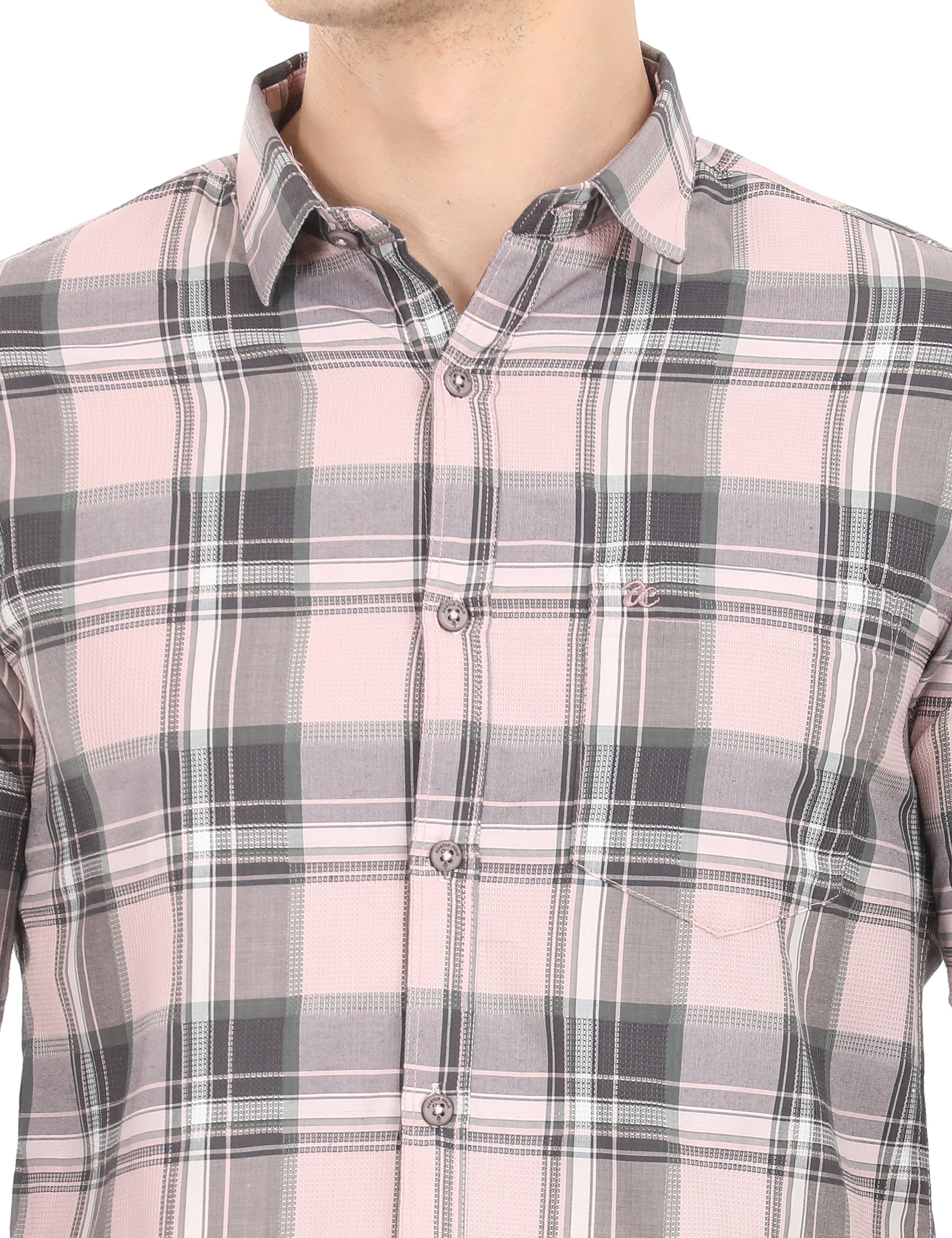 Men's Slim Fit Checks Full Sleeves Casual Shirt