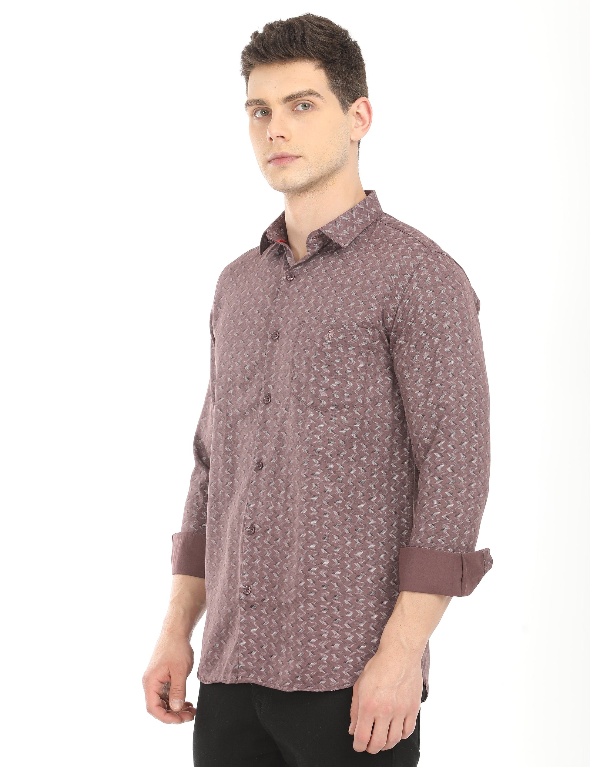 Men's Slim Fit Printed Full Sleeves Casual Shirt