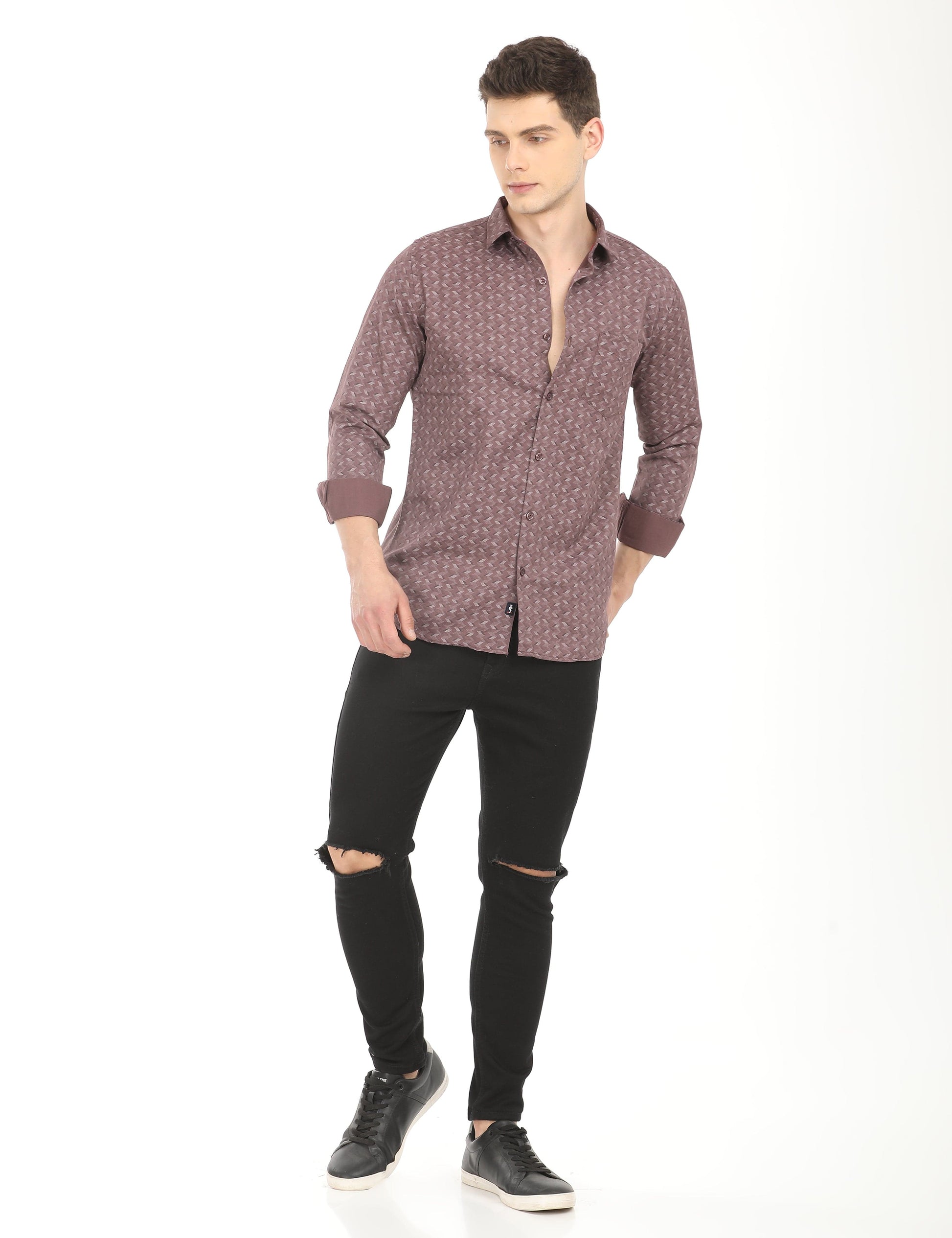 Men's Slim Fit Printed Full Sleeves Casual Shirt