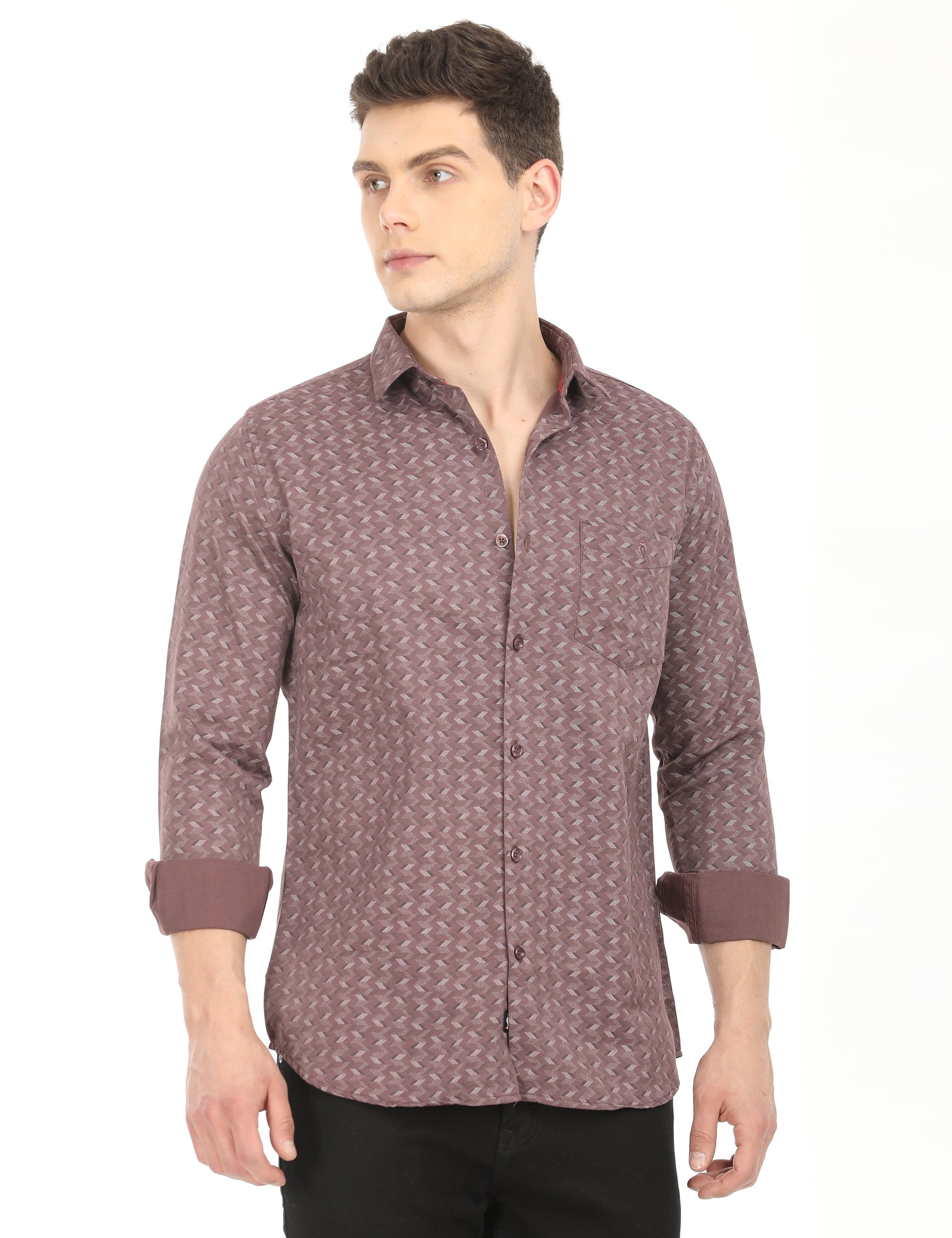 Men's Slim Fit Printed Full Sleeves Casual Shirt