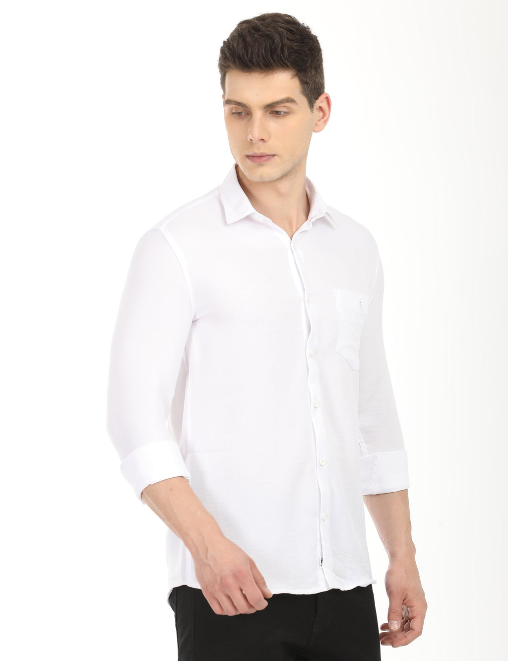 Men's Slim Fit Solid Full Sleeves Casual Shirt