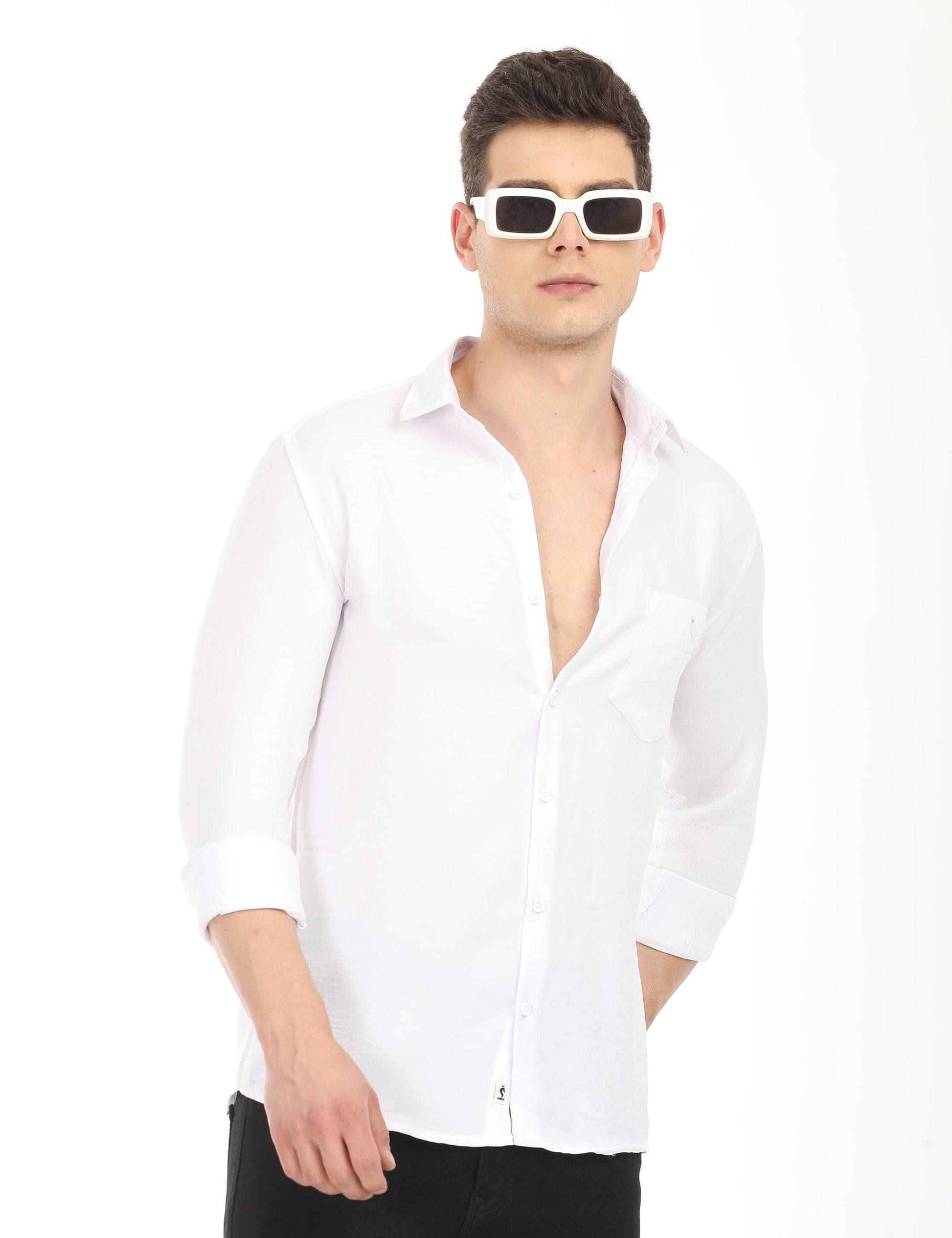 Men's Slim Fit Solid Full Sleeves Casual Shirt