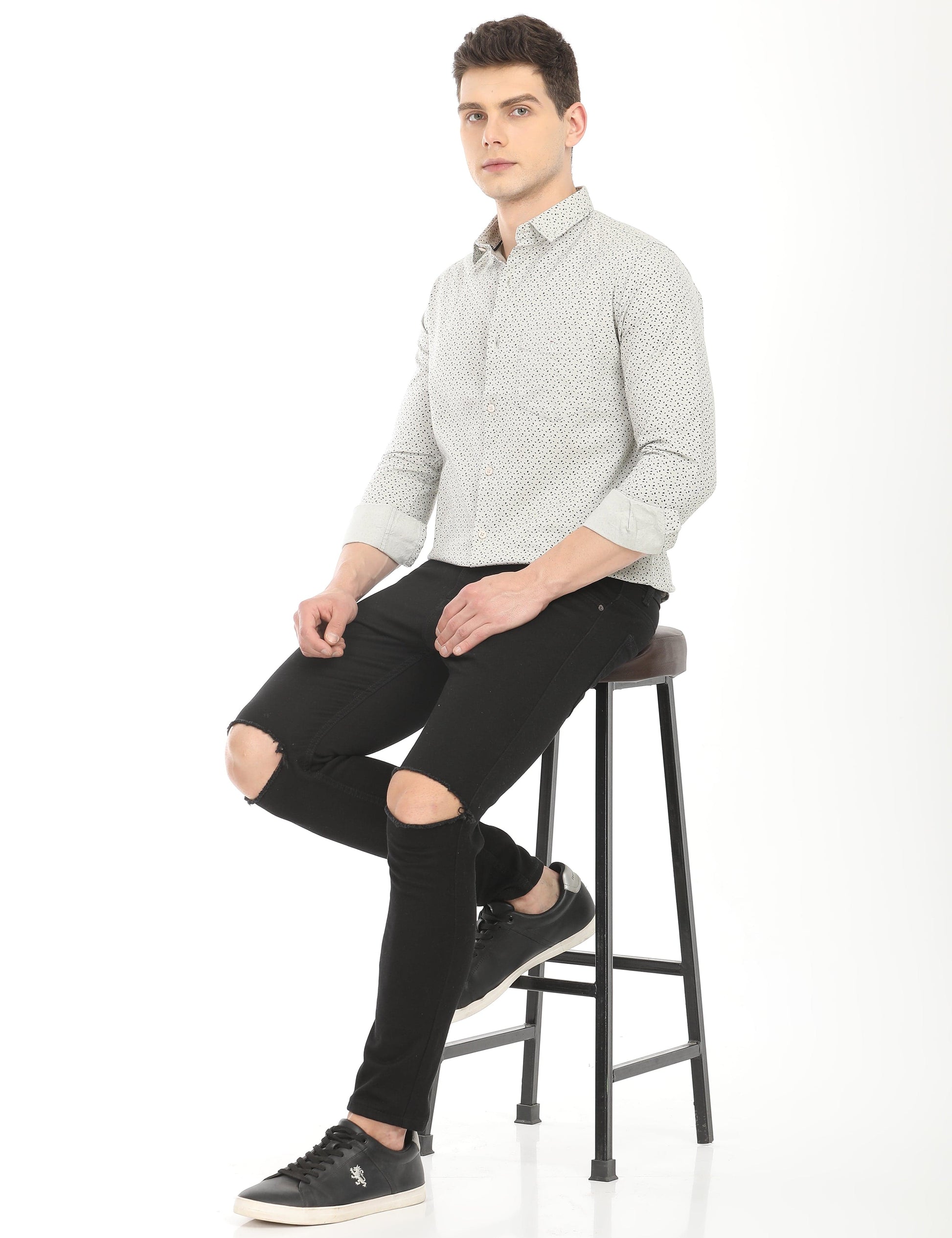 Men's Slim Fit Printed Full Sleeves Casual Shirt