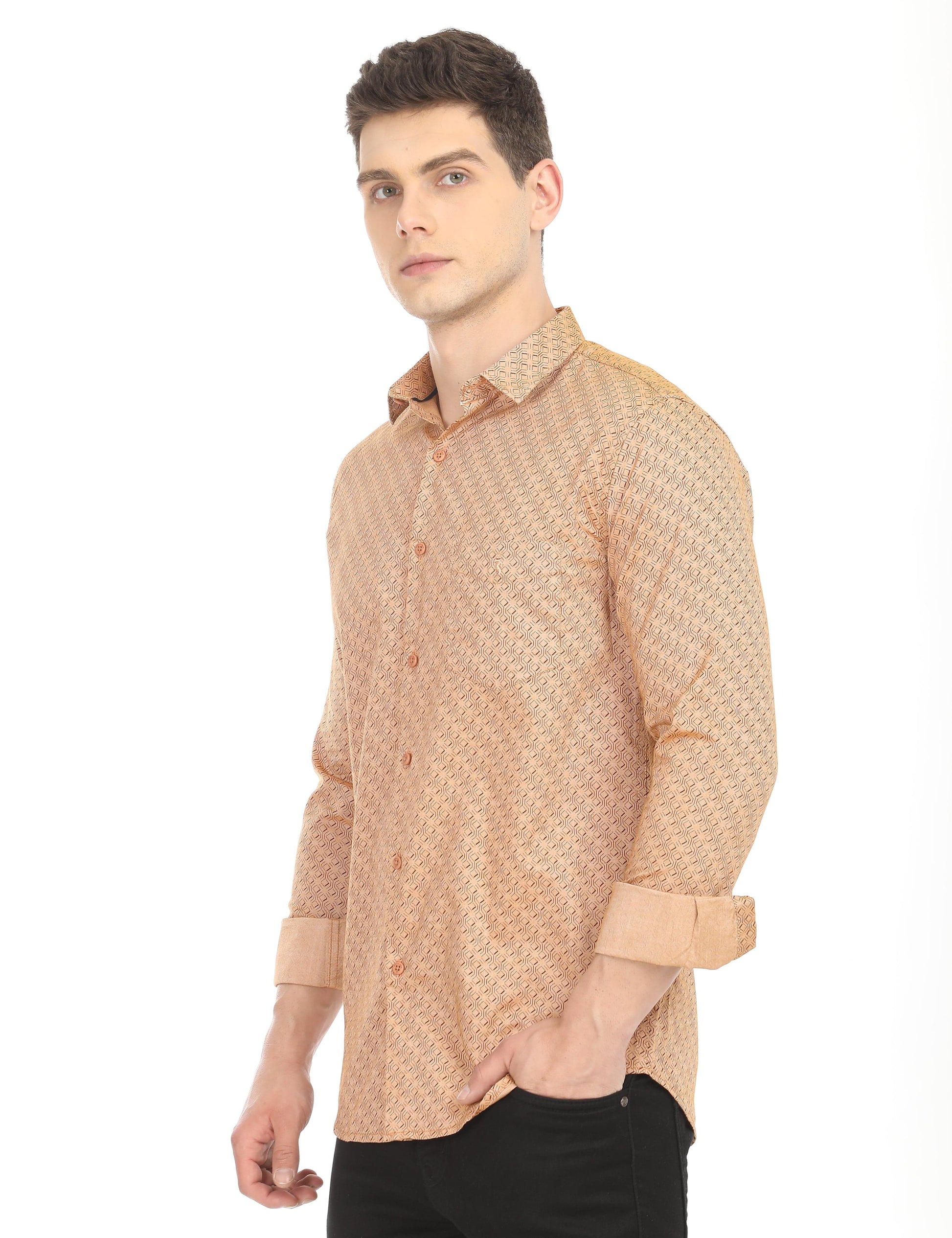 Men's Slim Fit Printed Full Sleeves Casual Shirt