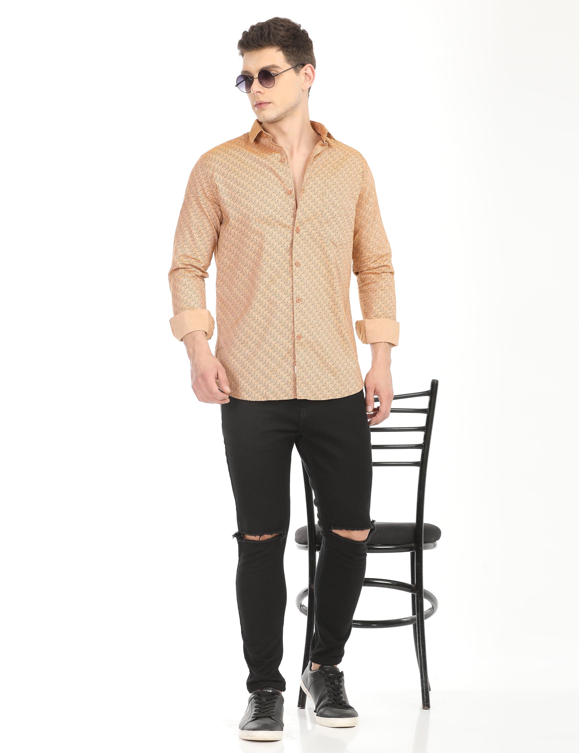Men's Slim Fit Printed Full Sleeves Casual Shirt