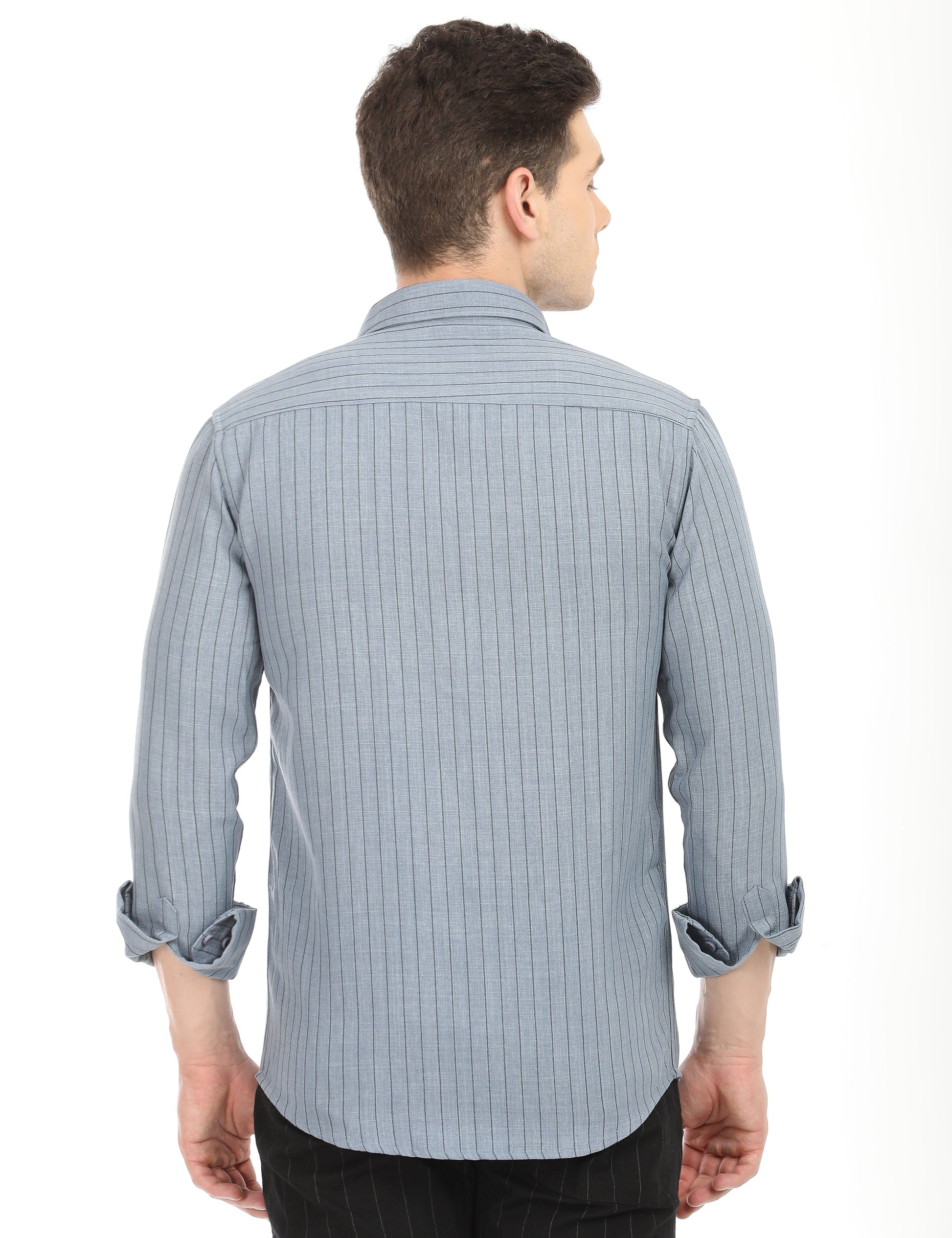 Men's Slim Fit Stripes Full Sleeves Casual Shirt