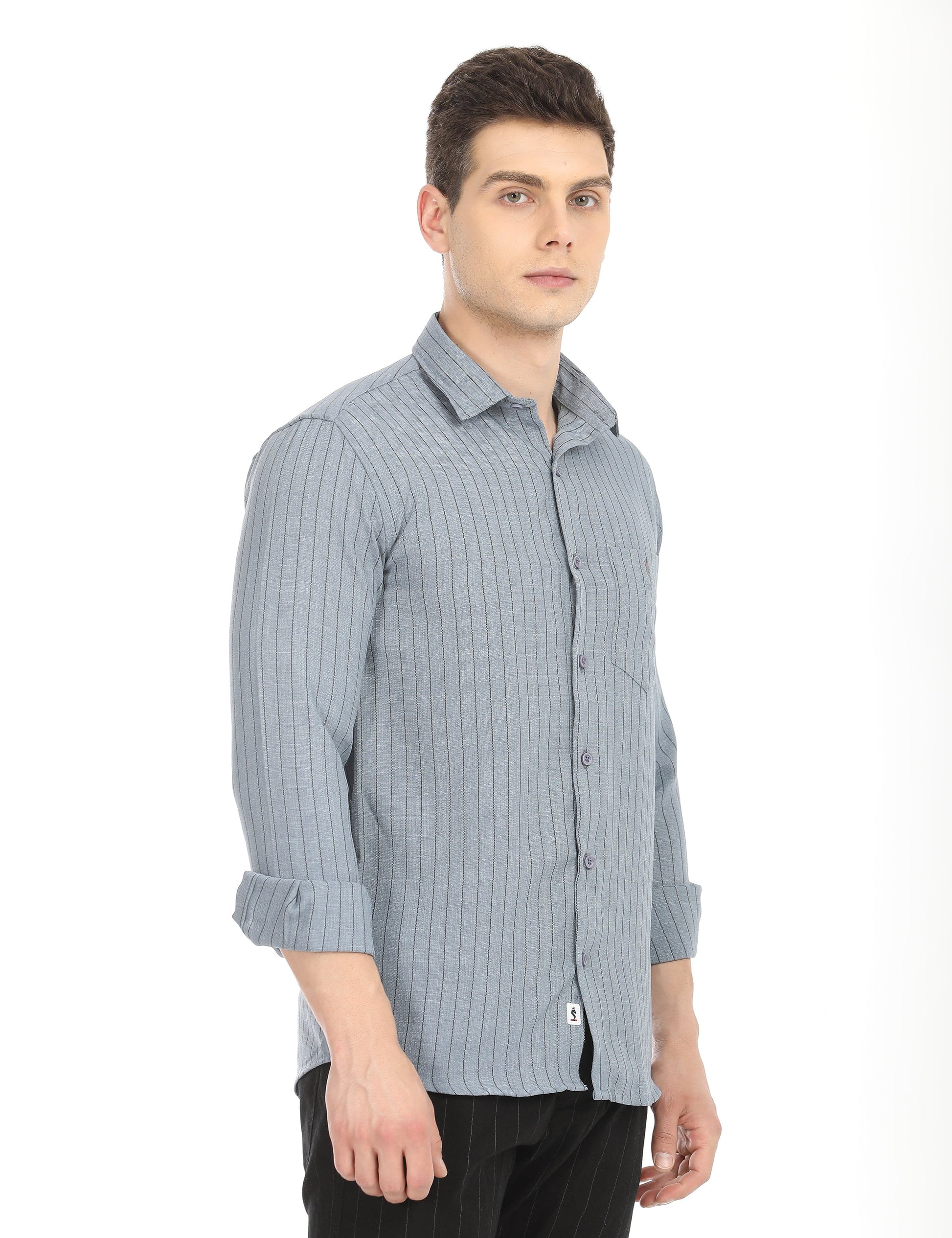 Men's Slim Fit Stripes Full Sleeves Casual Shirt