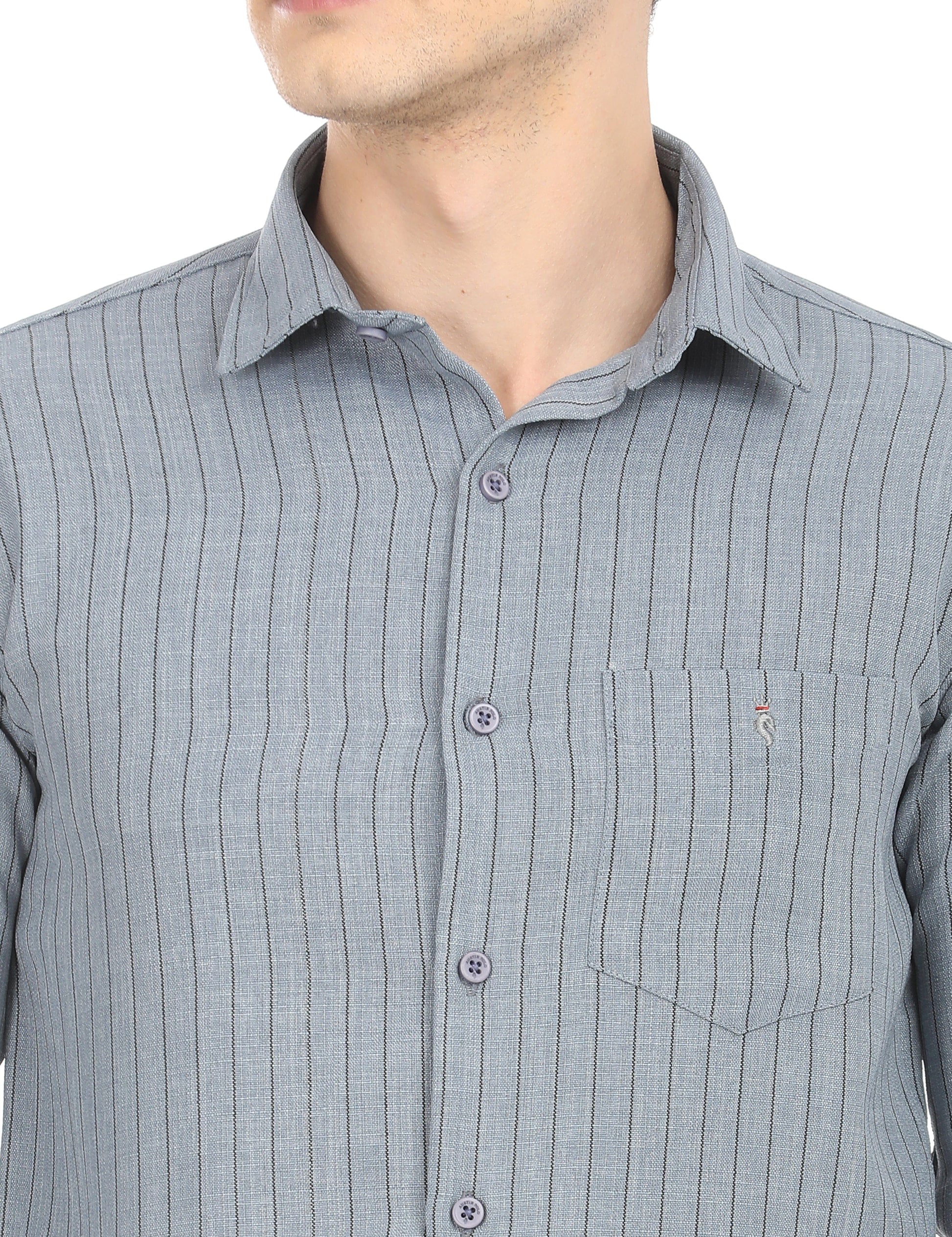 Men's Slim Fit Stripes Full Sleeves Casual Shirt