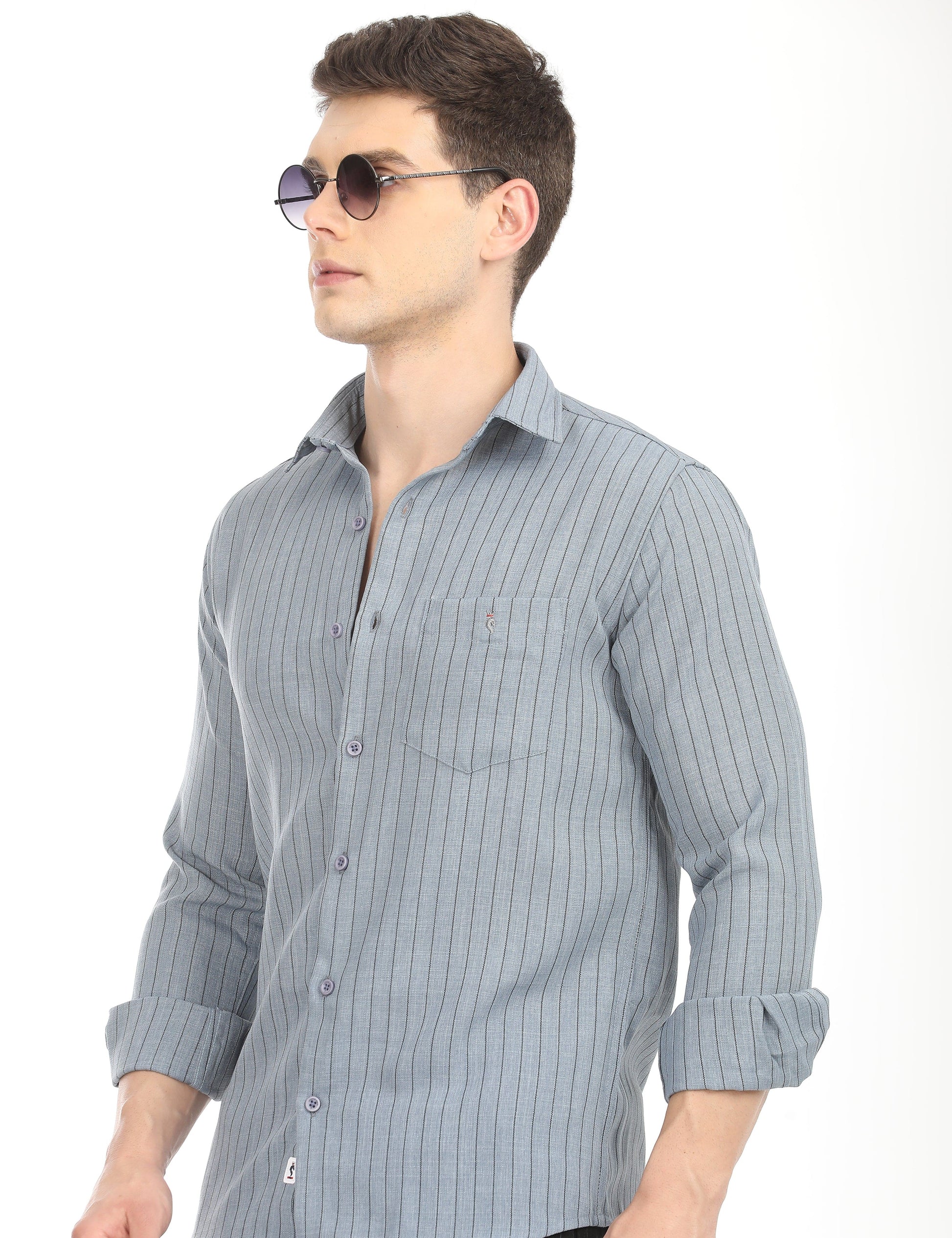 Men's Slim Fit Stripes Full Sleeves Casual Shirt