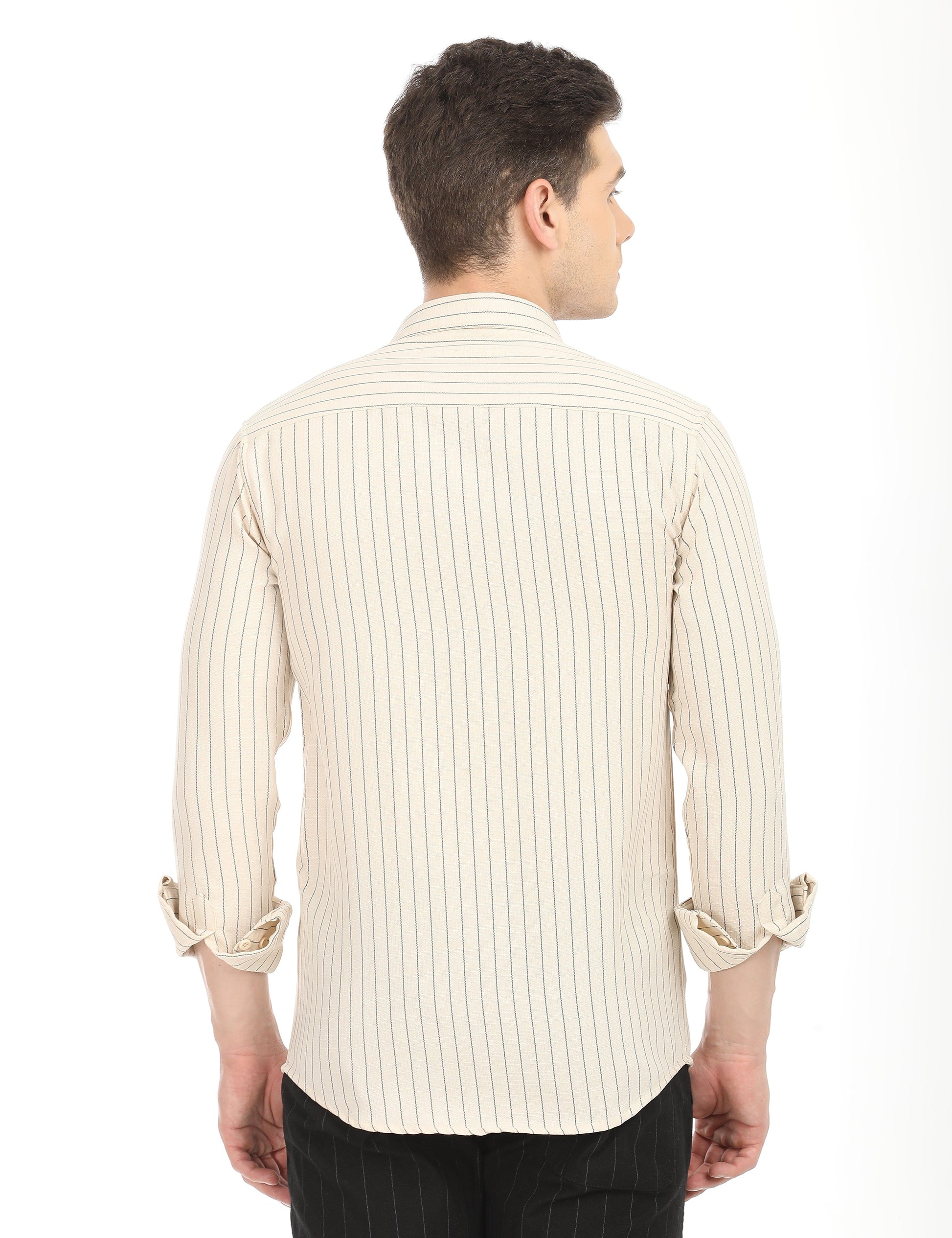 Men's Slim Fit Stripes Full Sleeves Casual Shirt