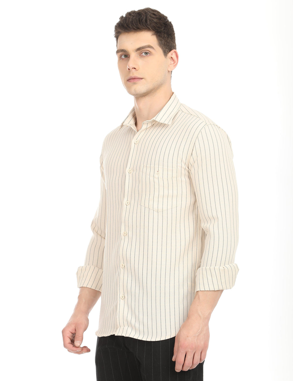 Men's Slim Fit Stripes Full Sleeves Casual Shirt