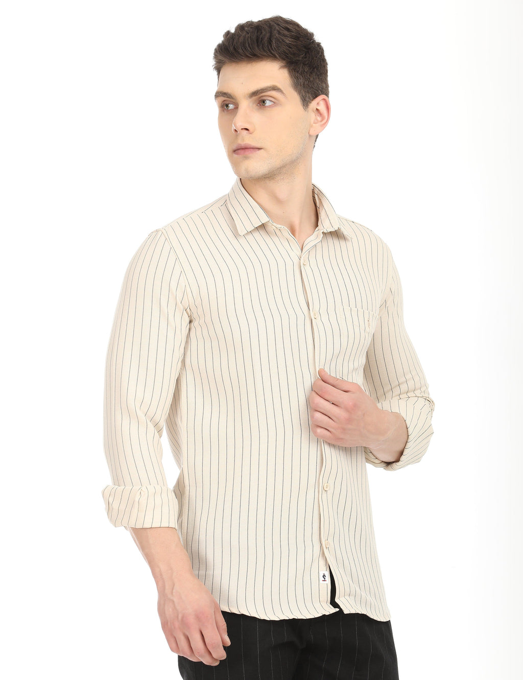 Men's Slim Fit Stripes Full Sleeves Casual Shirt