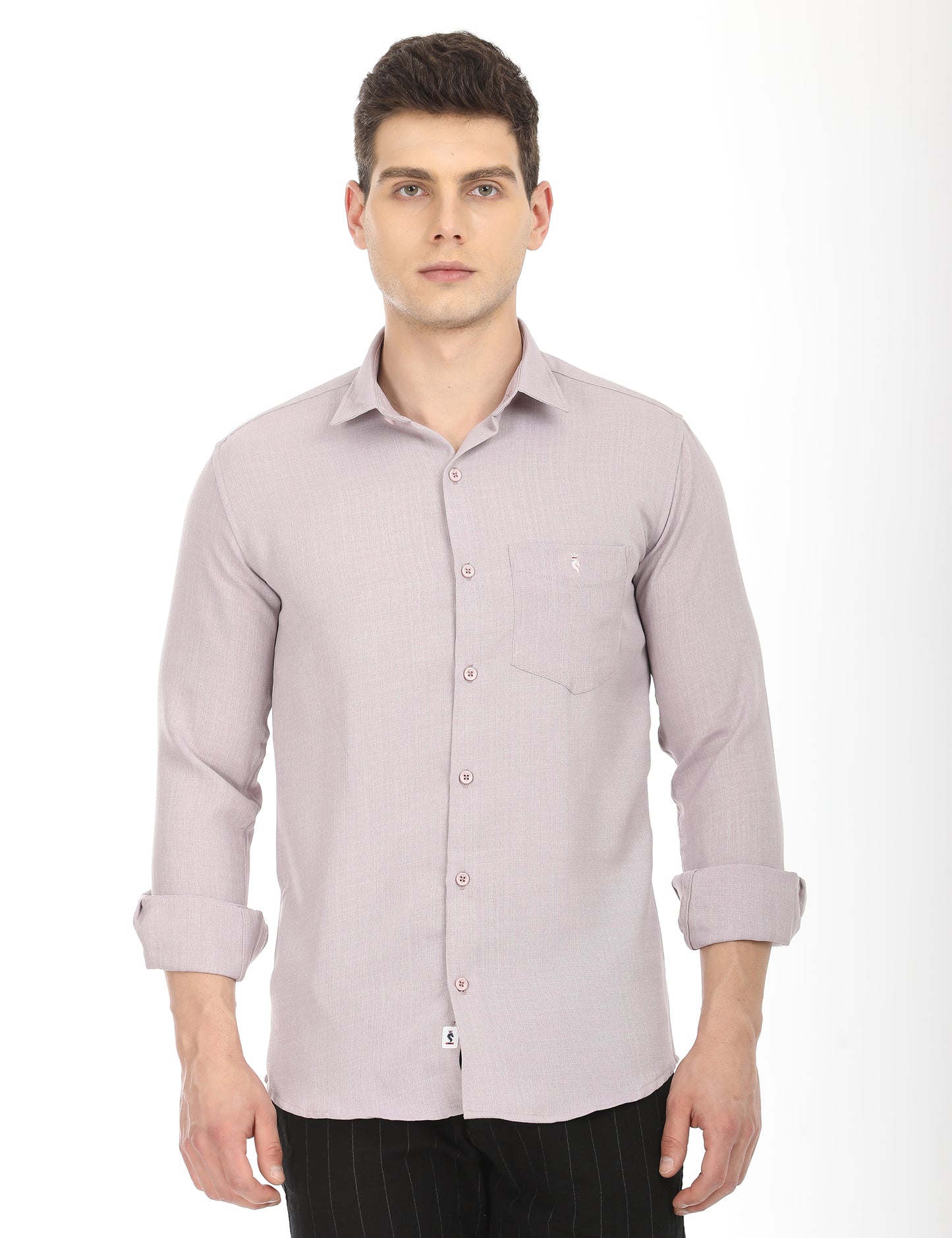 Men's Slim Fit Solid Full Sleeves Causal Shirt