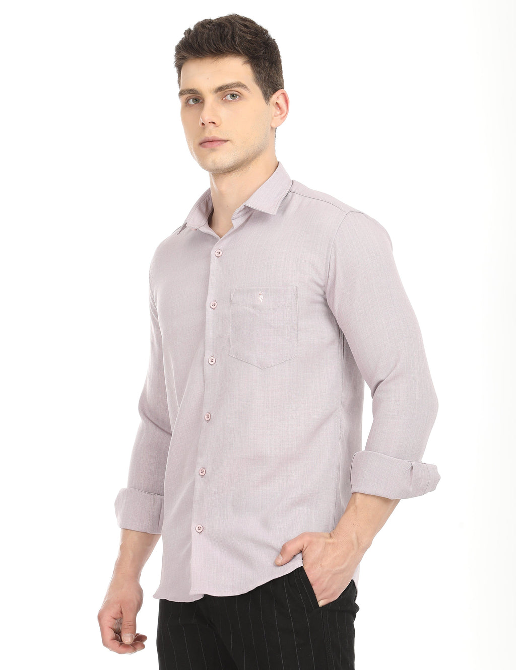 Men's Slim Fit Solid Full Sleeves Casual Shirt