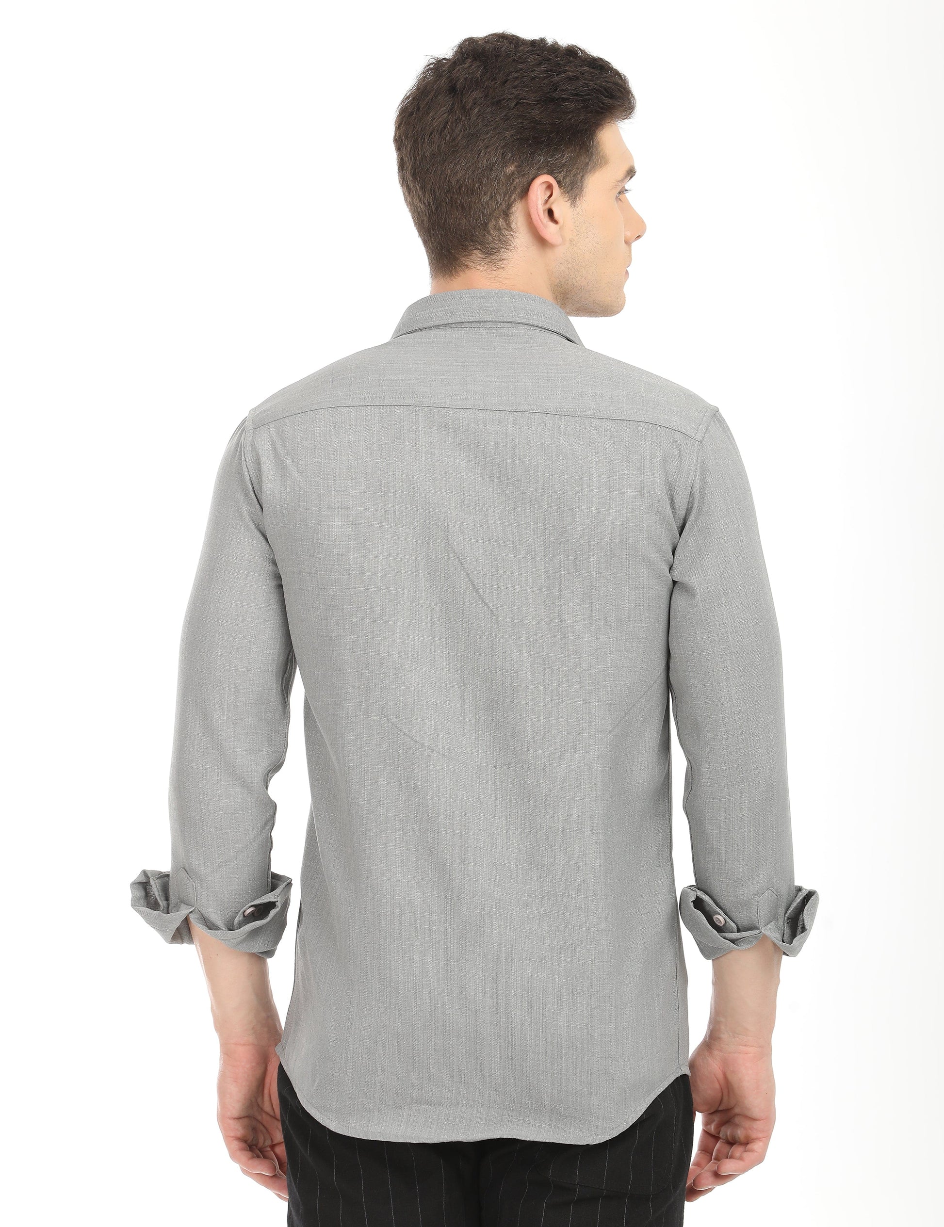 Men's Slim Fit Solid Full Sleeves Casual Shirt