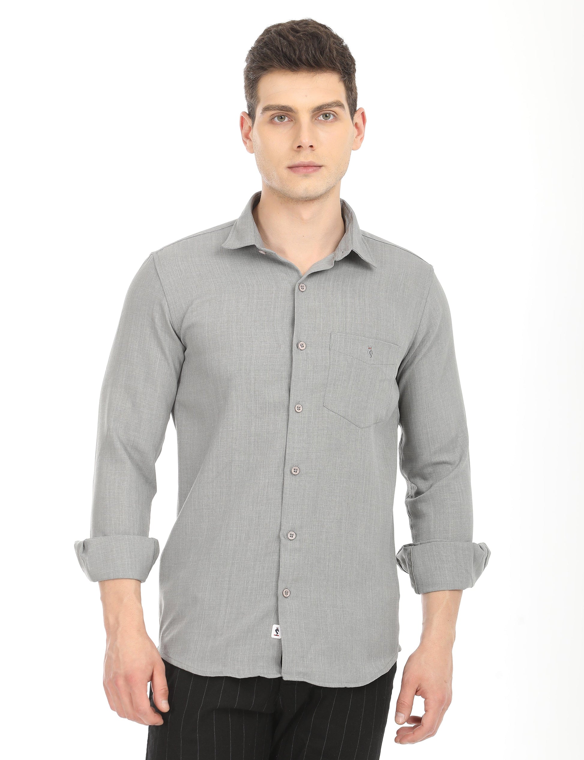 Men's Slim Fit Solid Full Sleeves Casual Shirt
