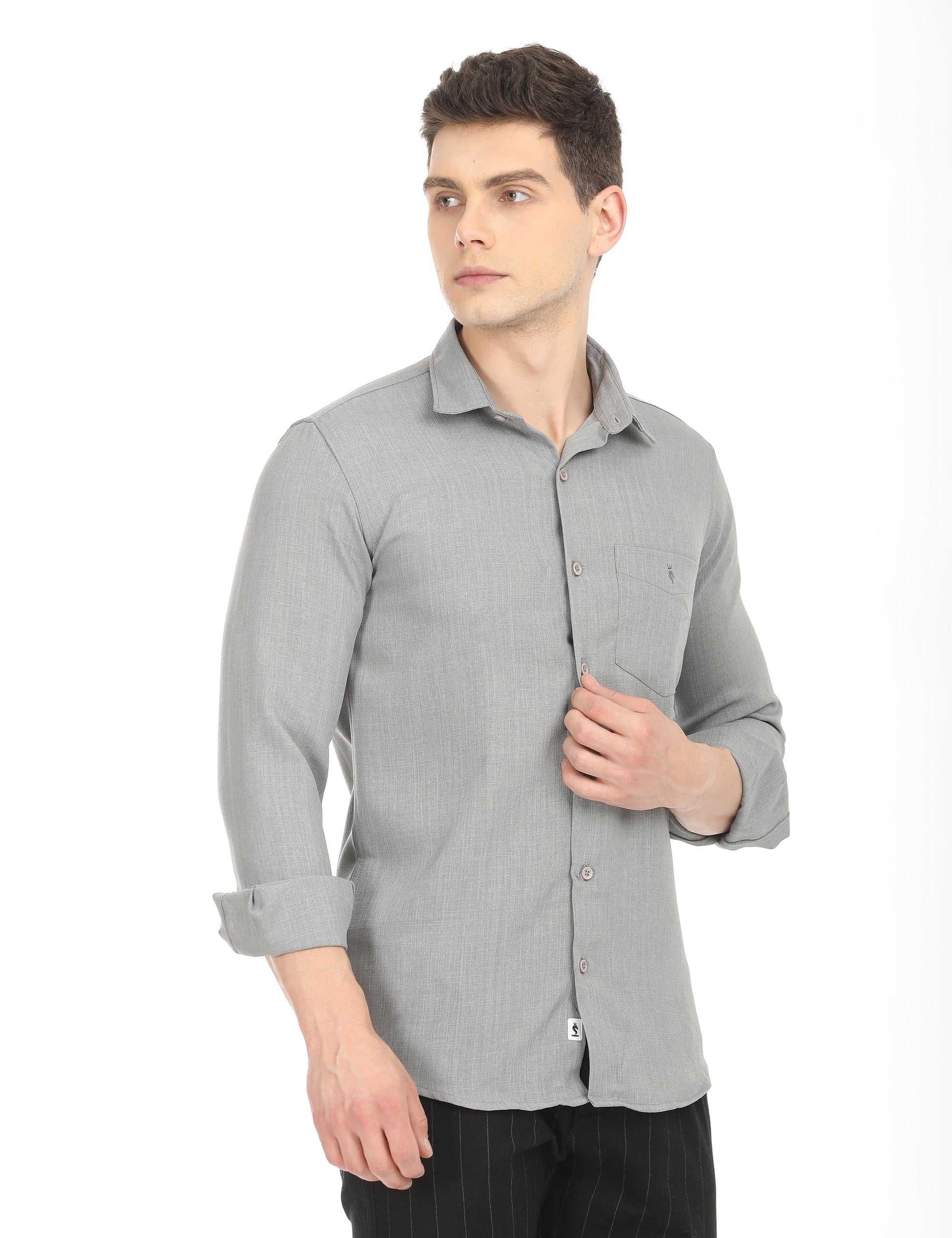 Men's Slim Fit Solid Full Sleeves Casual Shirt