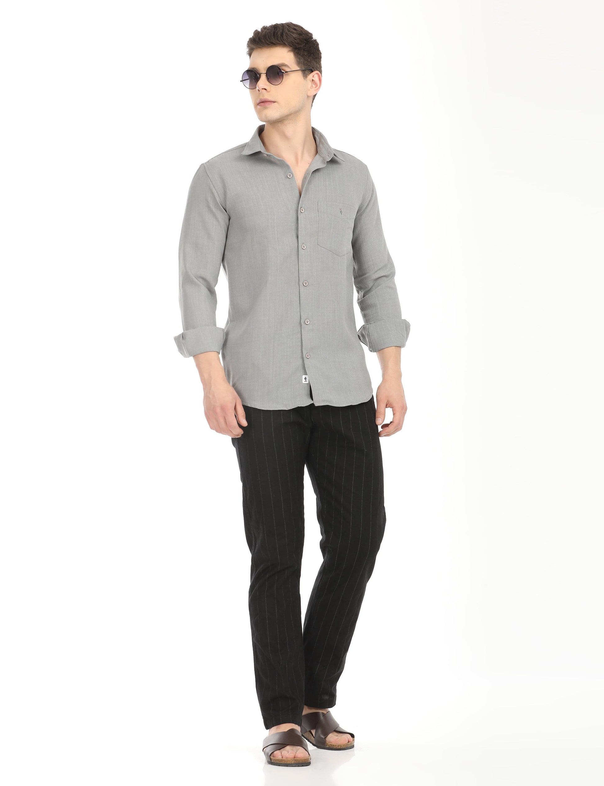 Men's Slim Fit Solid Full Sleeves Casual Shirt