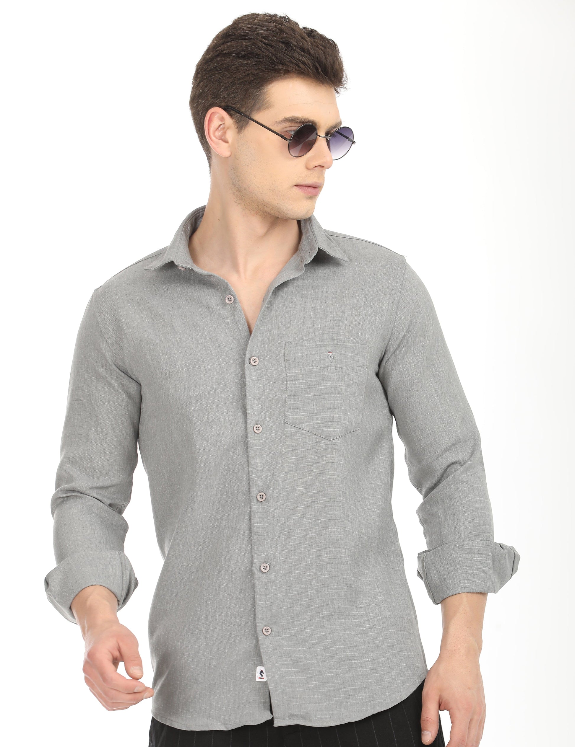 Men's Slim Fit Solid Full Sleeves Casual Shirt