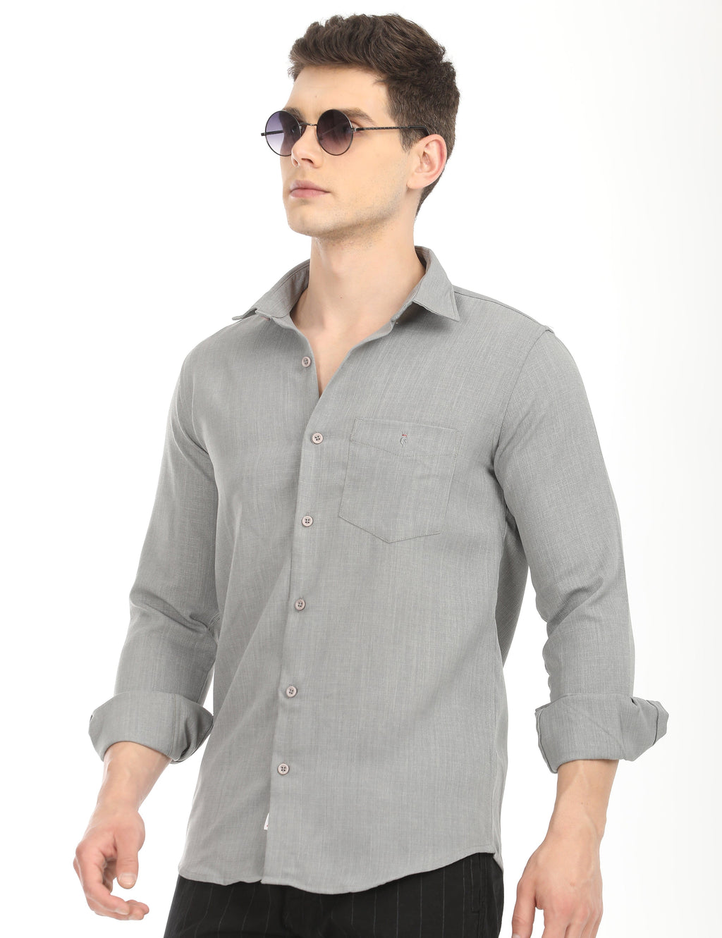 Men's Slim Fit Solid Full Sleeves Casual Shirt