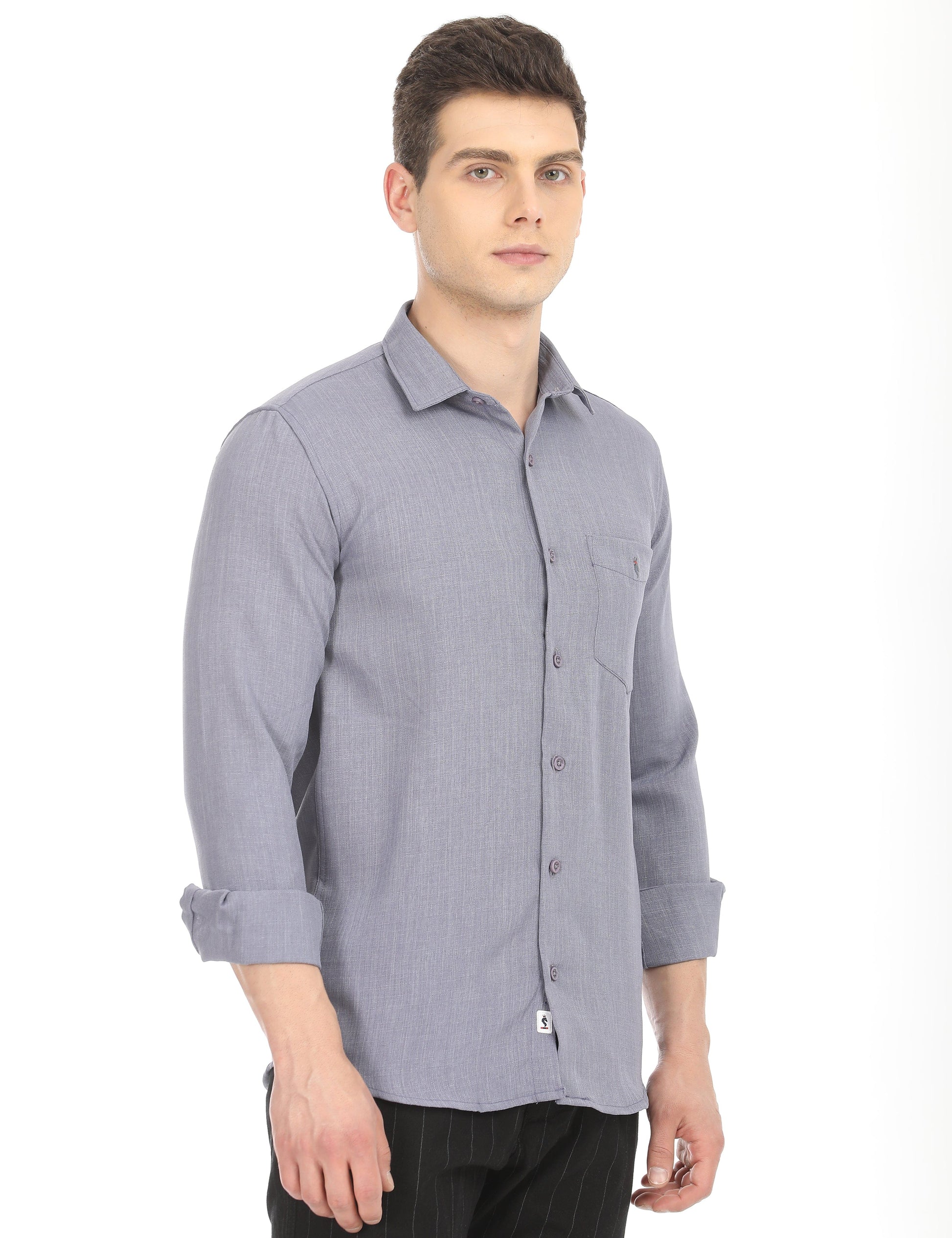 Men's Slim Fit Solid Full Sleeves Casual Shirt