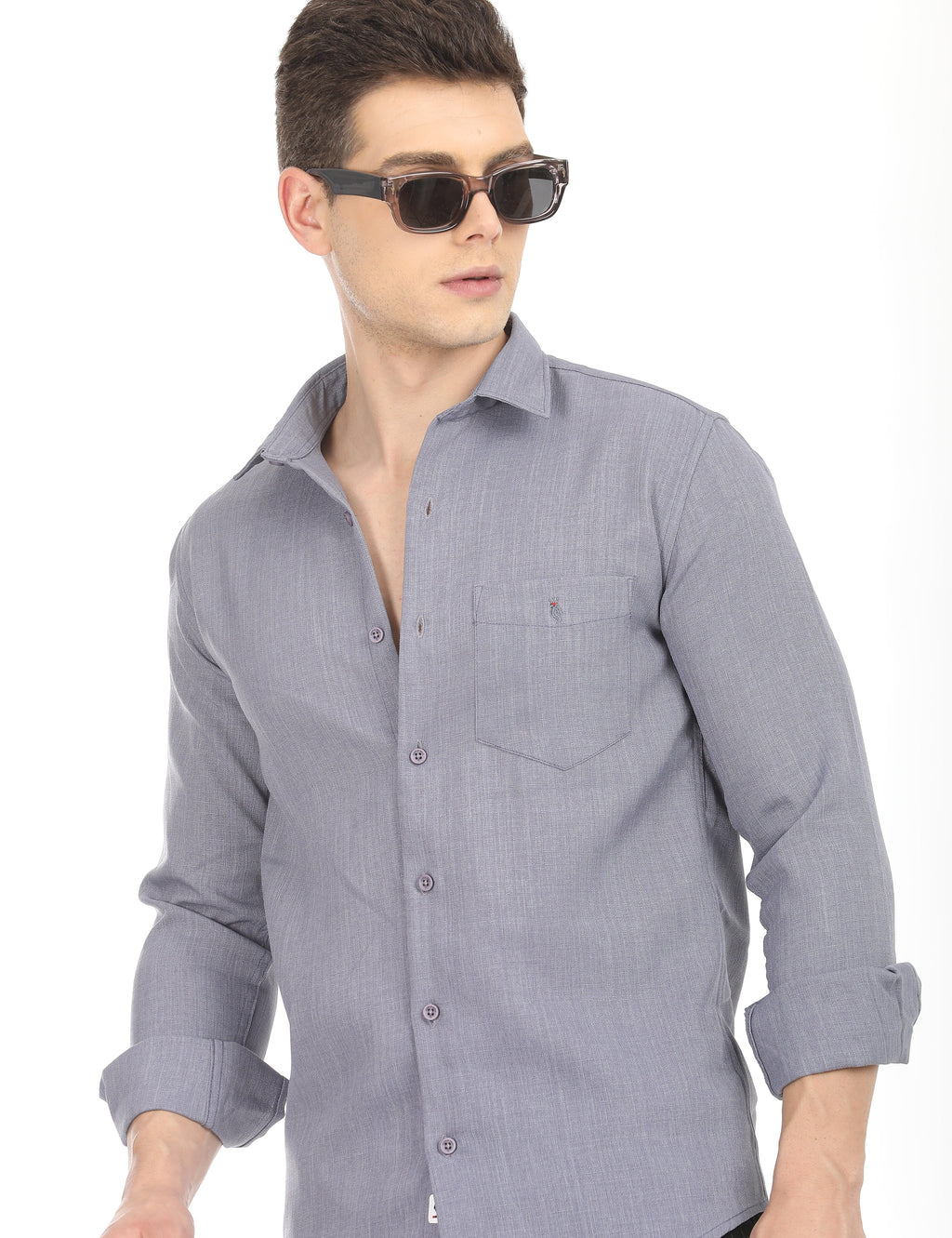 Men's Slim Fit Solid Full Sleeves Casual Shirt