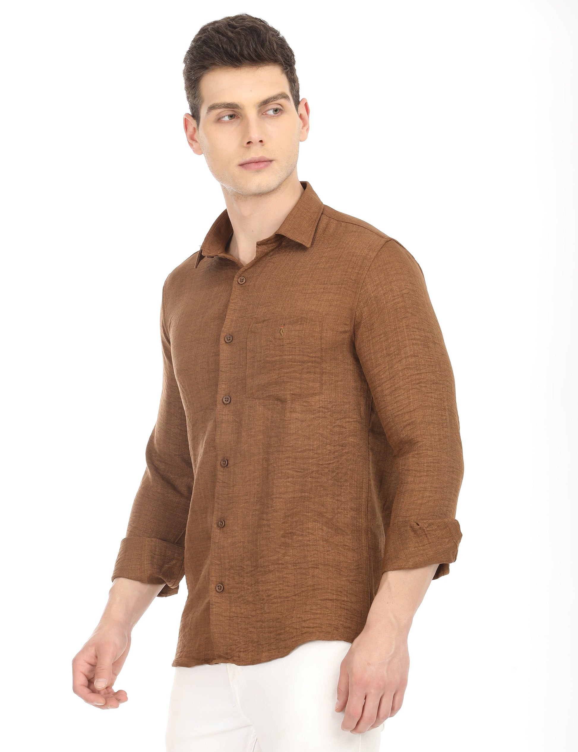 Men's Slim Fit Solid Full Sleeves Casual Shirt