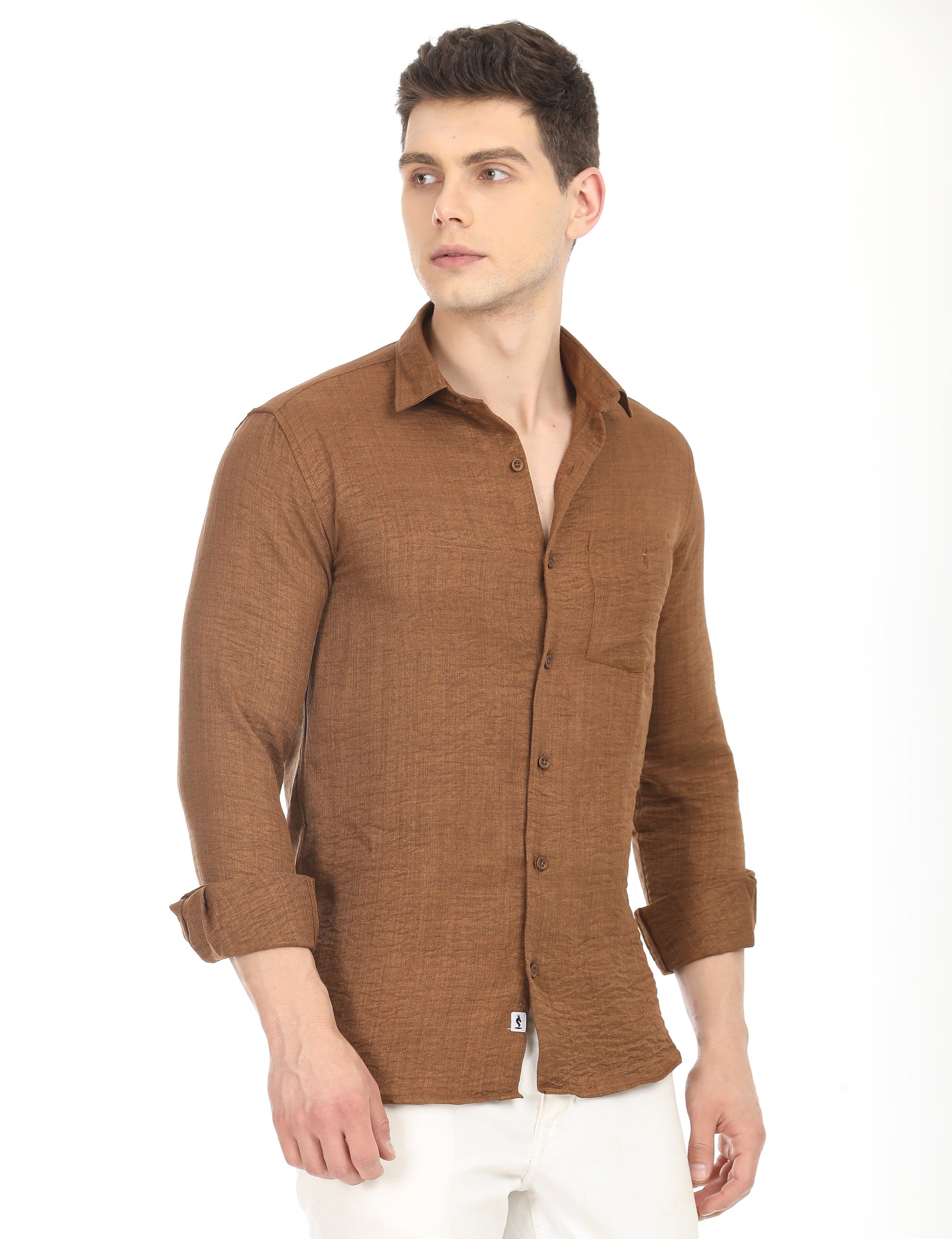 Men's Slim Fit Solid Full Sleeves Casual Shirt