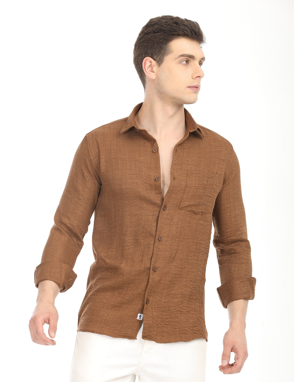 Men's Slim Fit Solid Full Sleeves Casual Shirt