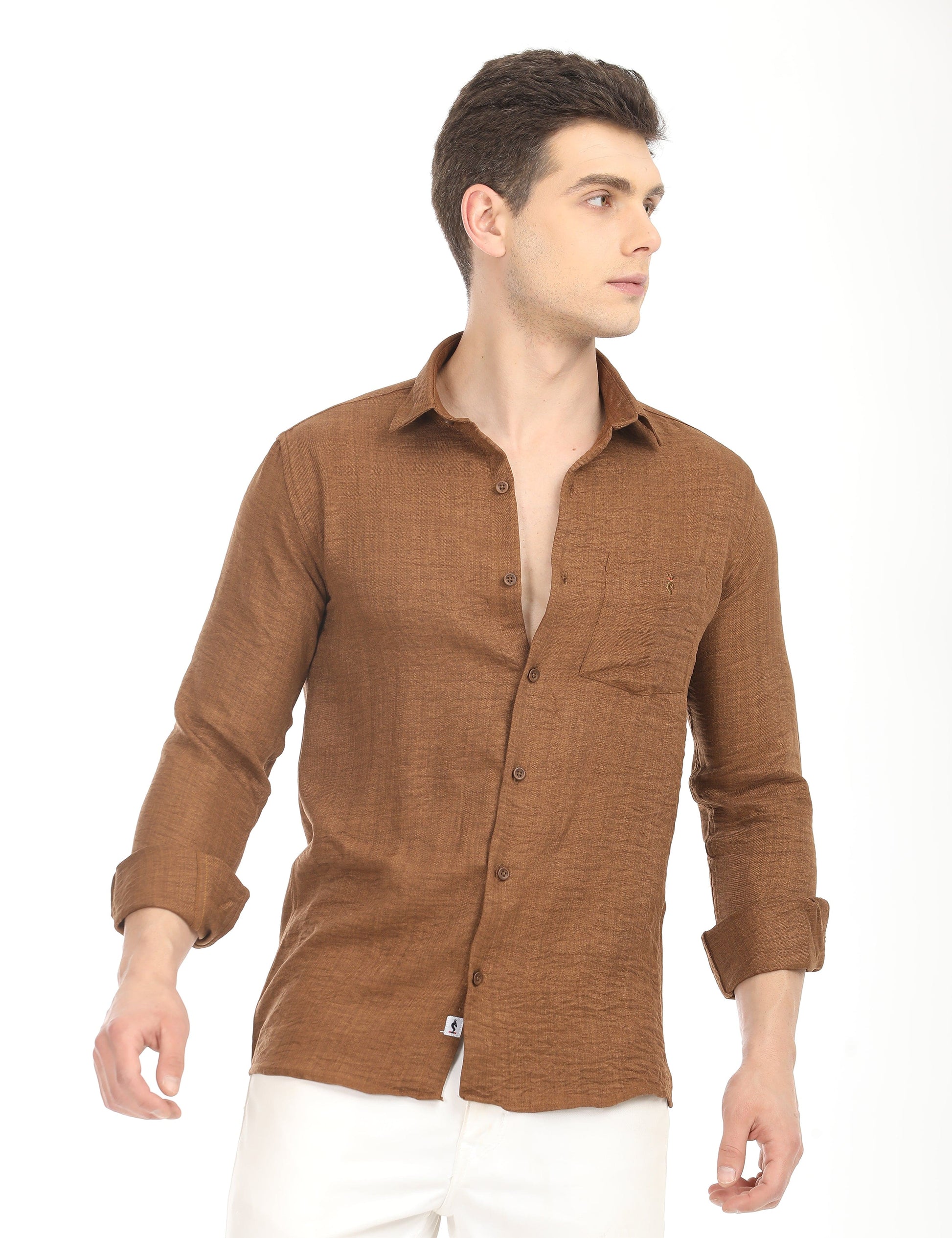 Men's Slim Fit Solid Full Sleeves Casual Shirt