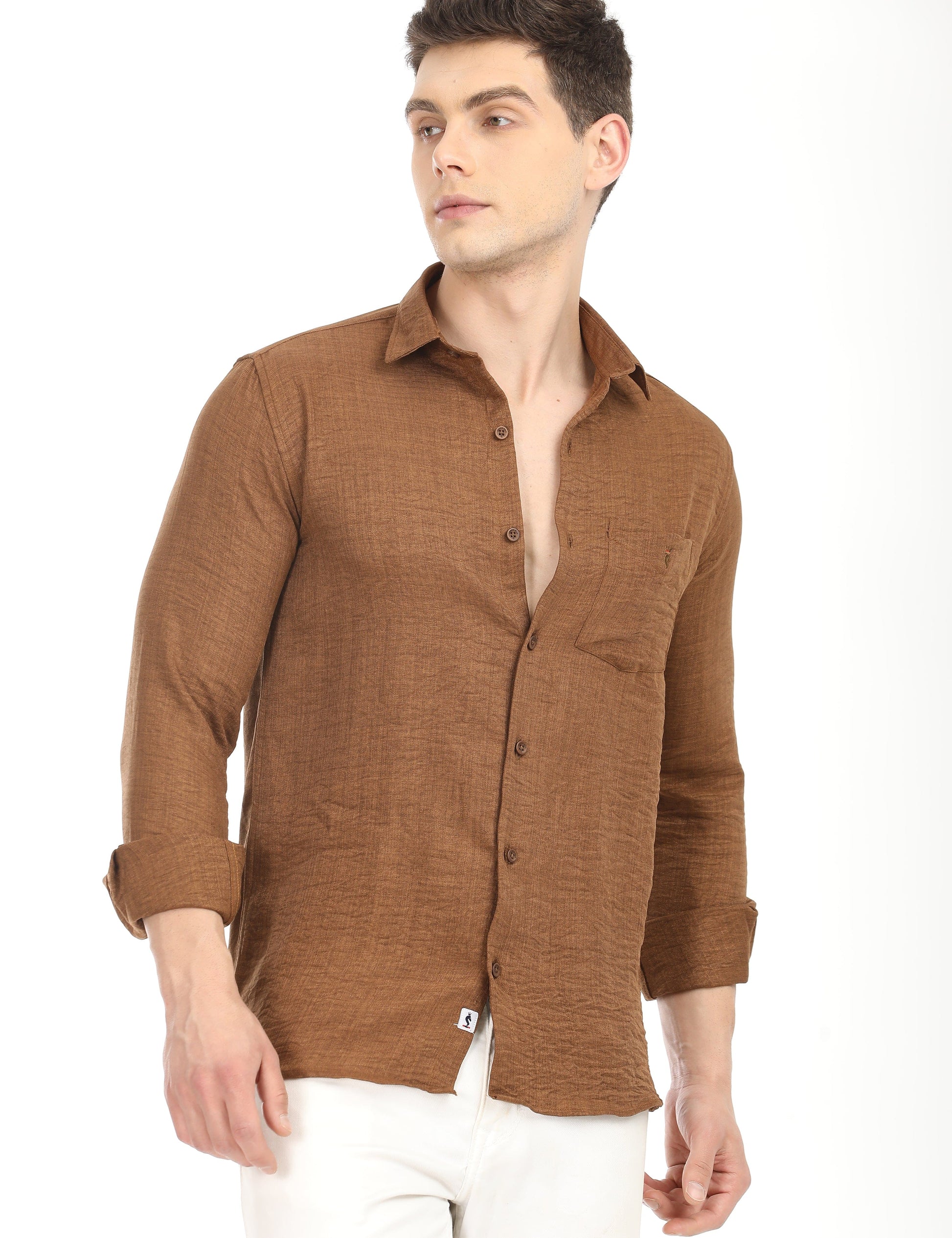 Men's Slim Fit Solid Full Sleeves Casual Shirt