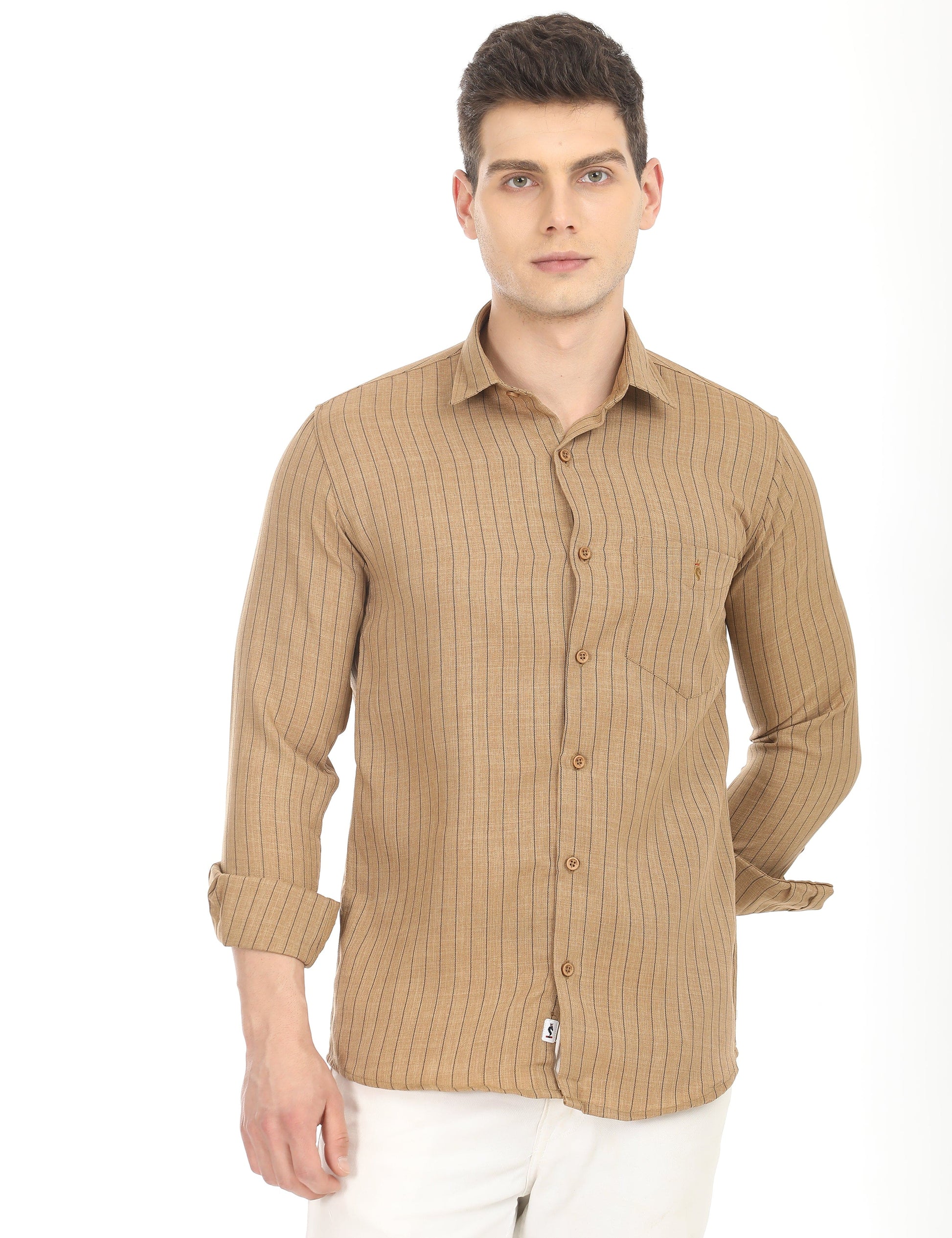 Men's Slim Fit Stripes Full Sleeves Casual Shirt