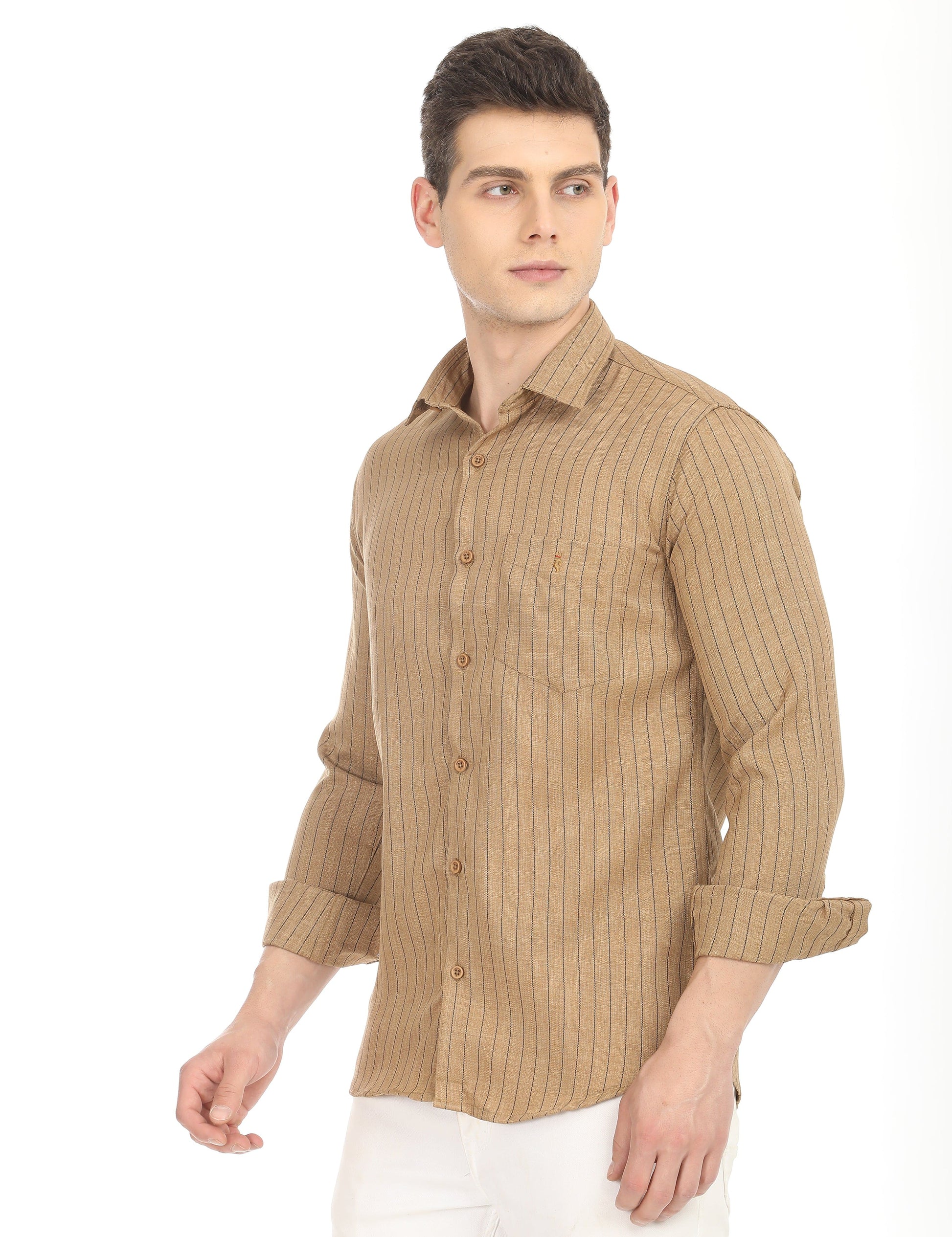 Men's Slim Fit Stripes Full Sleeves Casual Shirt