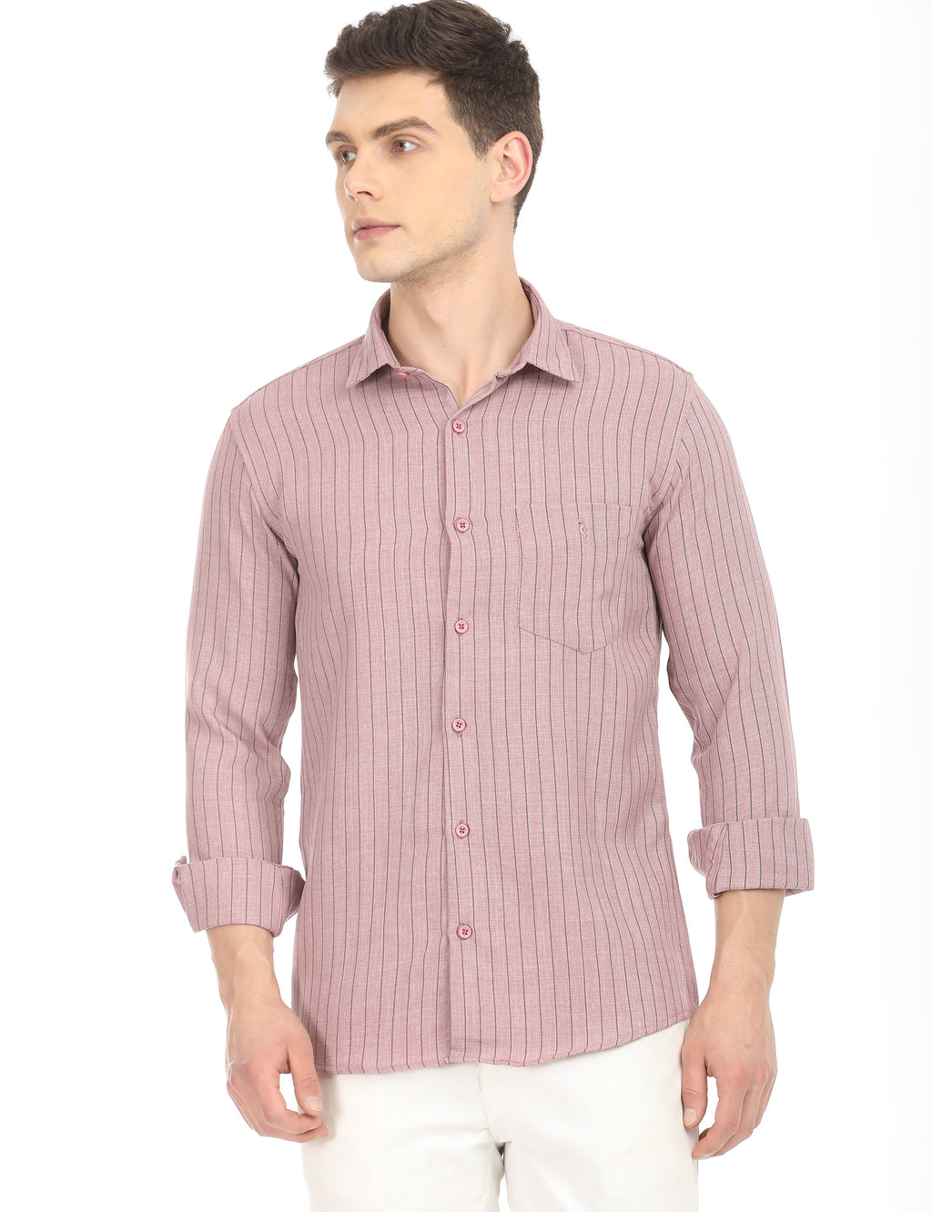Men's Slim Fit Stripes Full Sleeves Casual Shirt