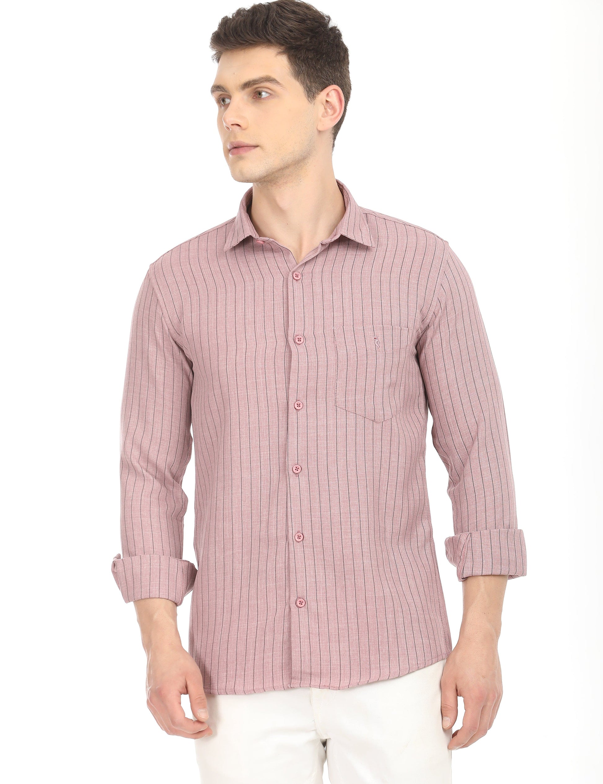 Men's Slim Fit Stripes Full Sleeves Casual Shirt