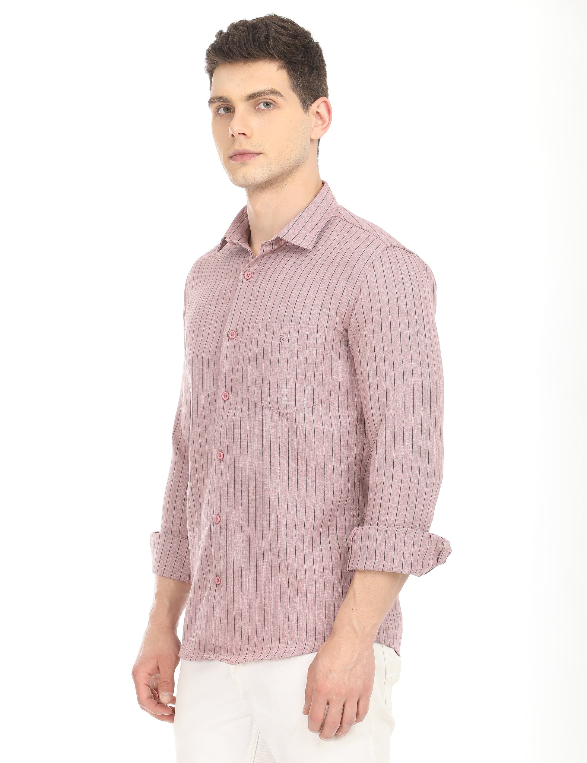 Men's Slim Fit Stripes Full Sleeves Casual Shirt