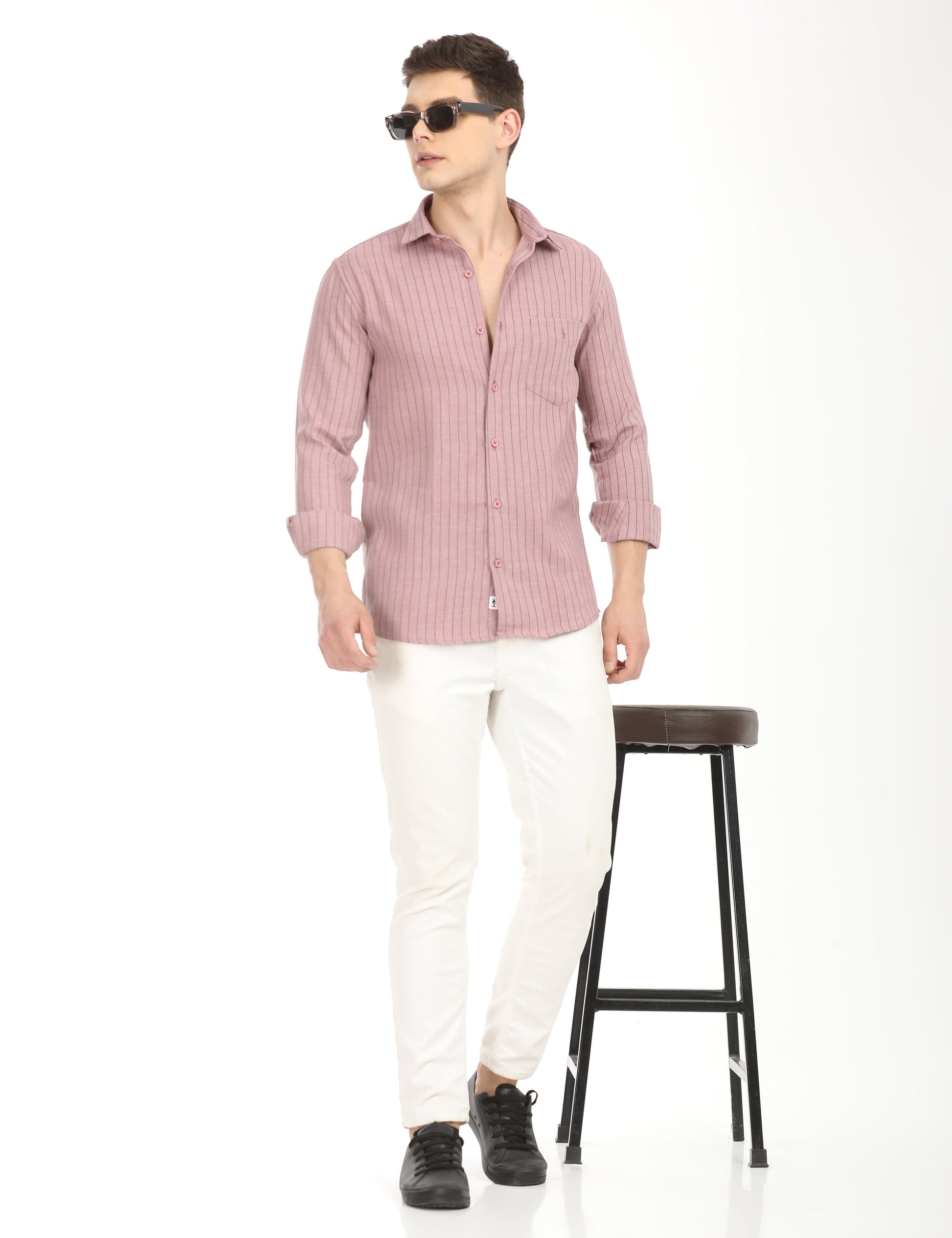 Men's Slim Fit Stripes Full Sleeves Casual Shirt