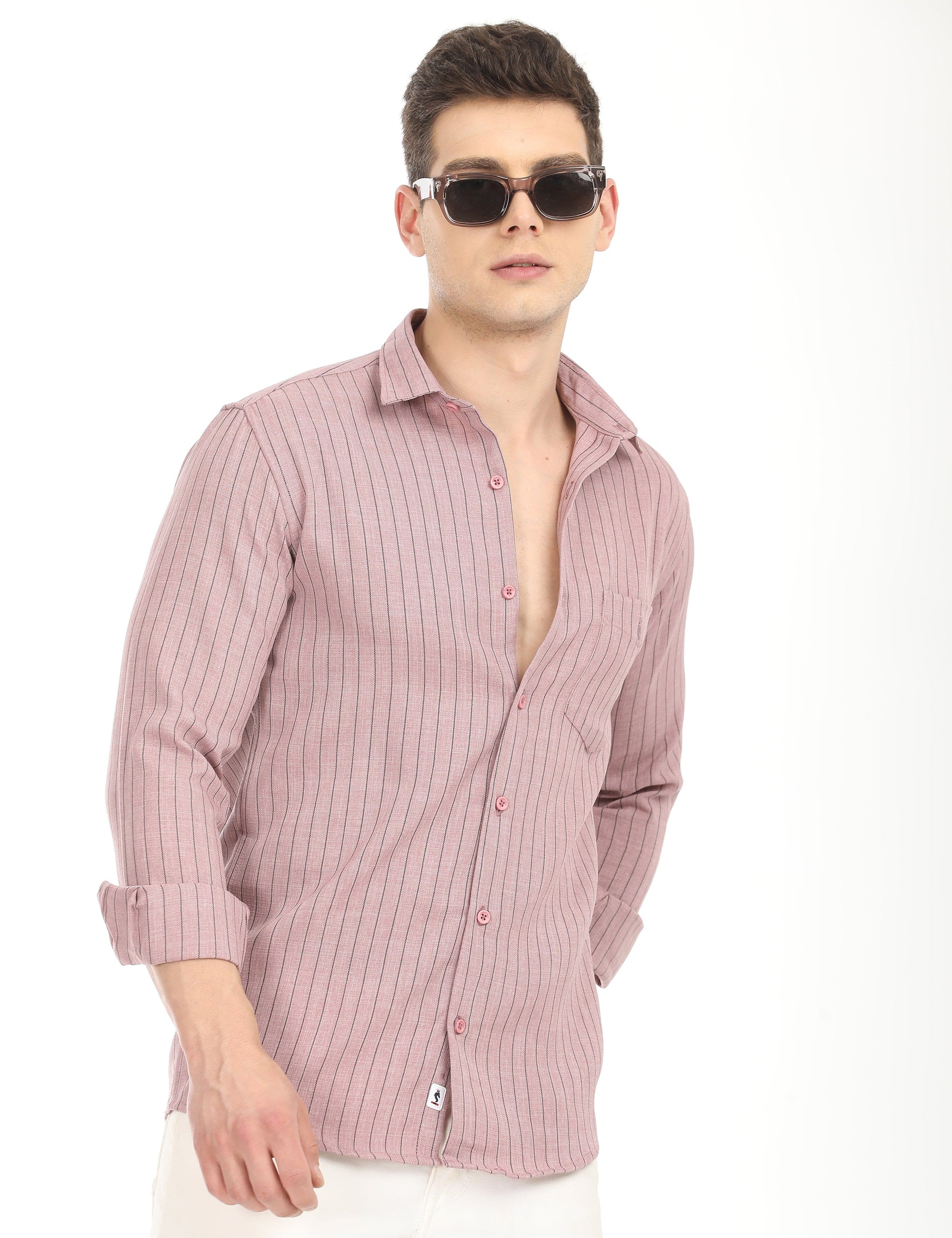Men's Slim Fit Stripes Full Sleeves Casual Shirt